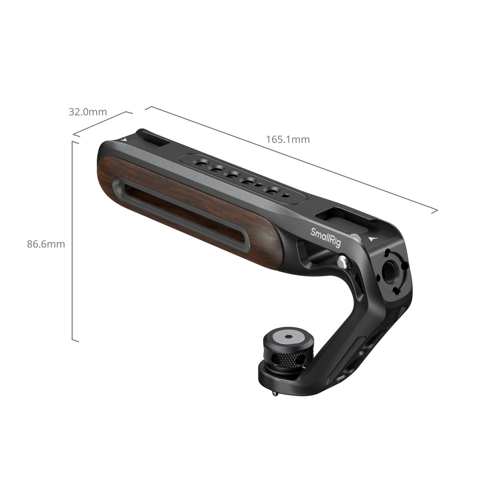 SmallRig Wooden Top Handle with 1/4''-20 and ARRI 3/8''-16 Locating Screw 5252