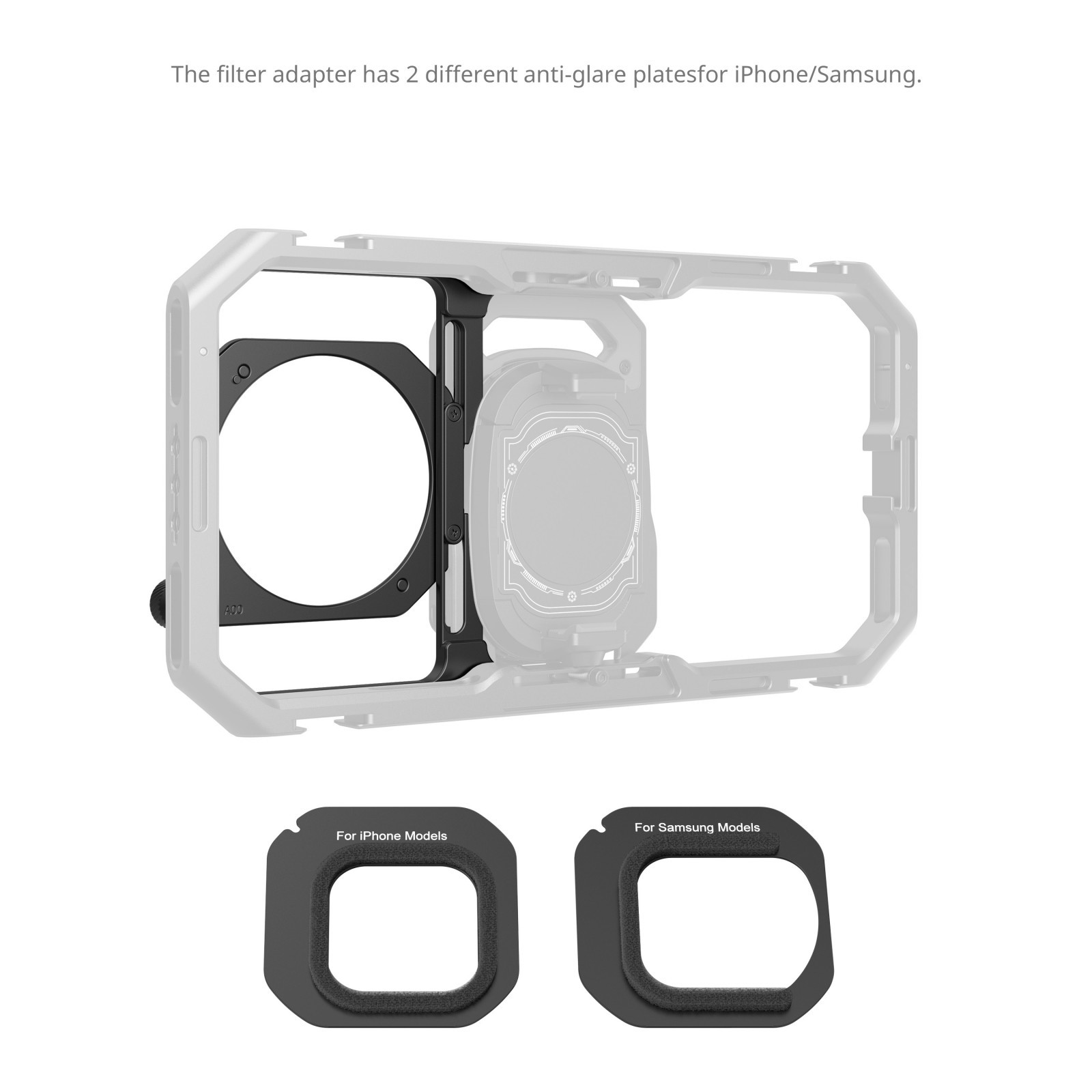 SmallRig 67mm Threaded Filter Adapter with Detachable Sunhoods for Universal Phone Cage (ID 4299B) 5277