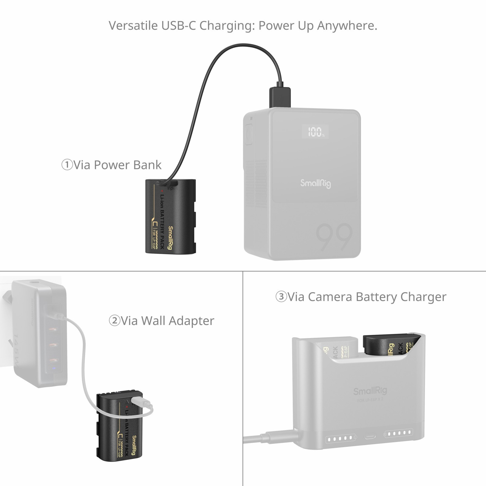 SmallRig Camera Battery with USB-C Charging for Canon LP-E6P 5295