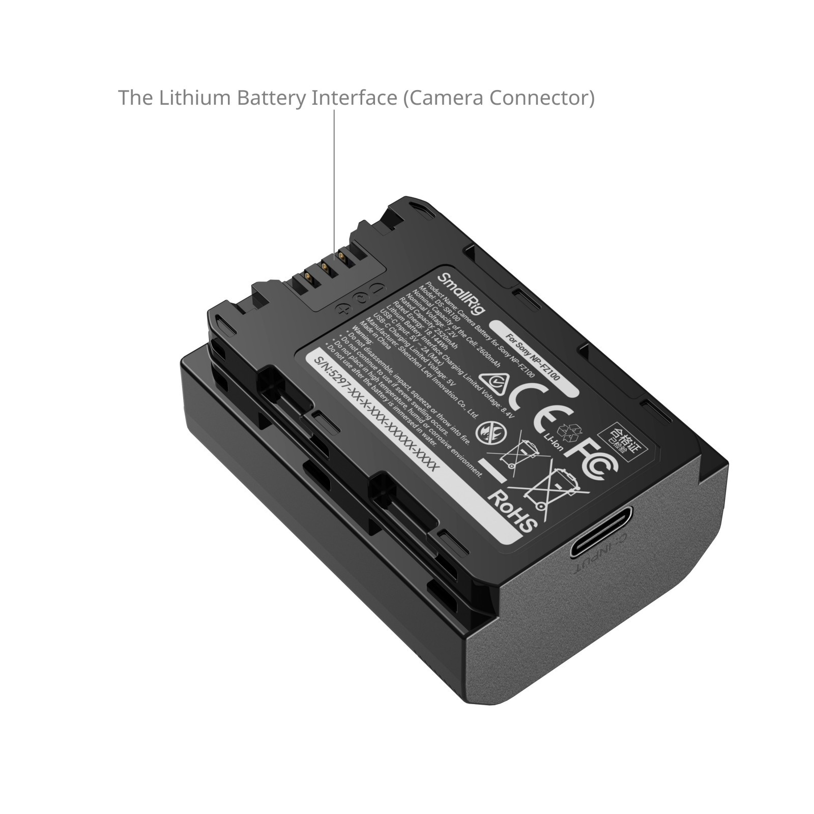 SmallRig USB-C Camera Battery with Power Display for Sony NP-FZ100 5297