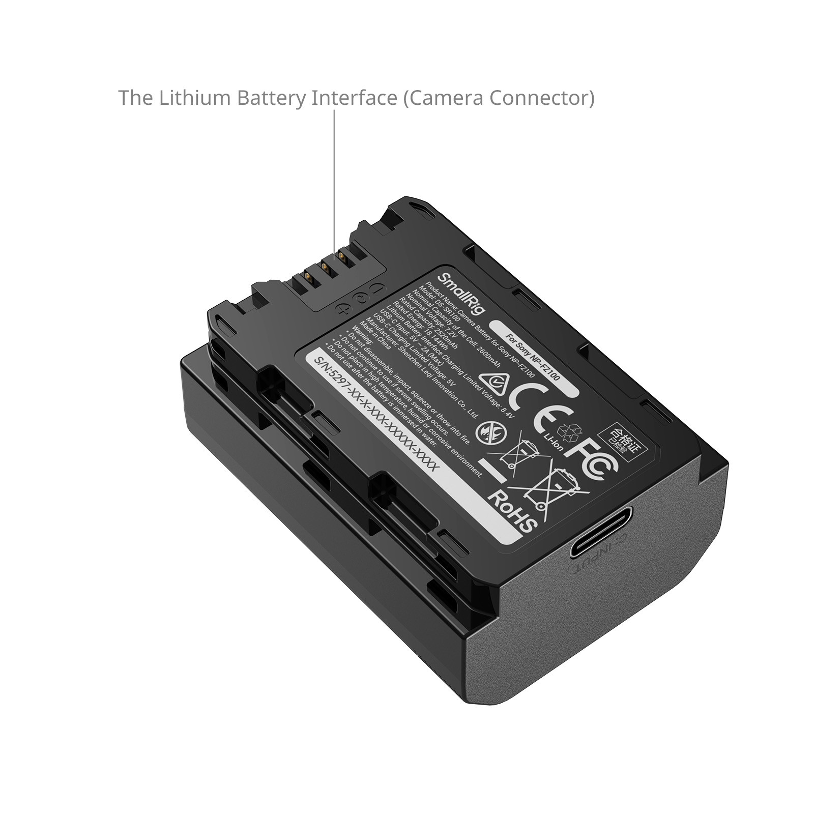 SmallRig USB-C Camera Battery with Power Display for Sony NP-FZ100 5297