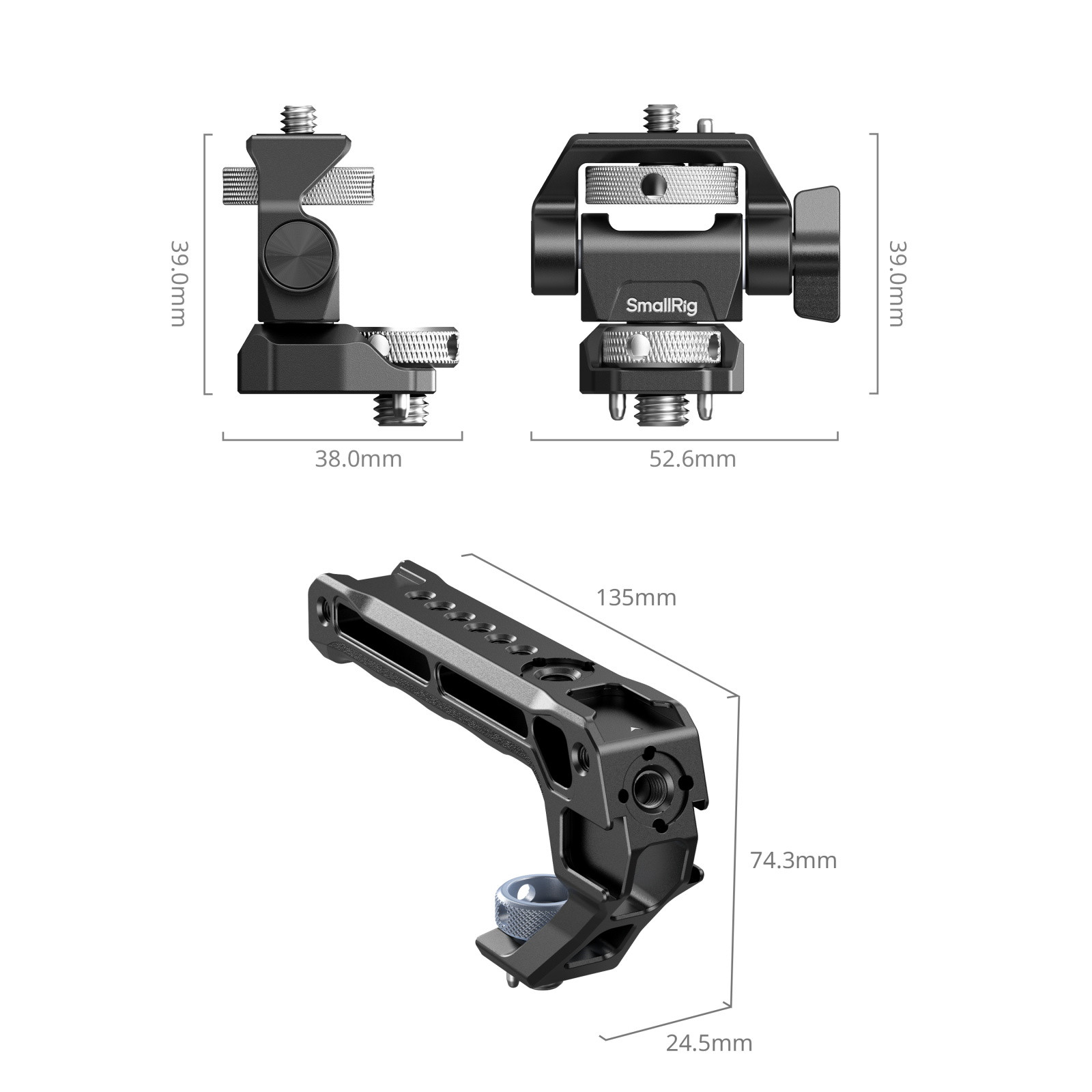 SmallRig Top Handle with Monitor Support Kit (Compatible with ARRI 3/8''-16 Screw) 5323B