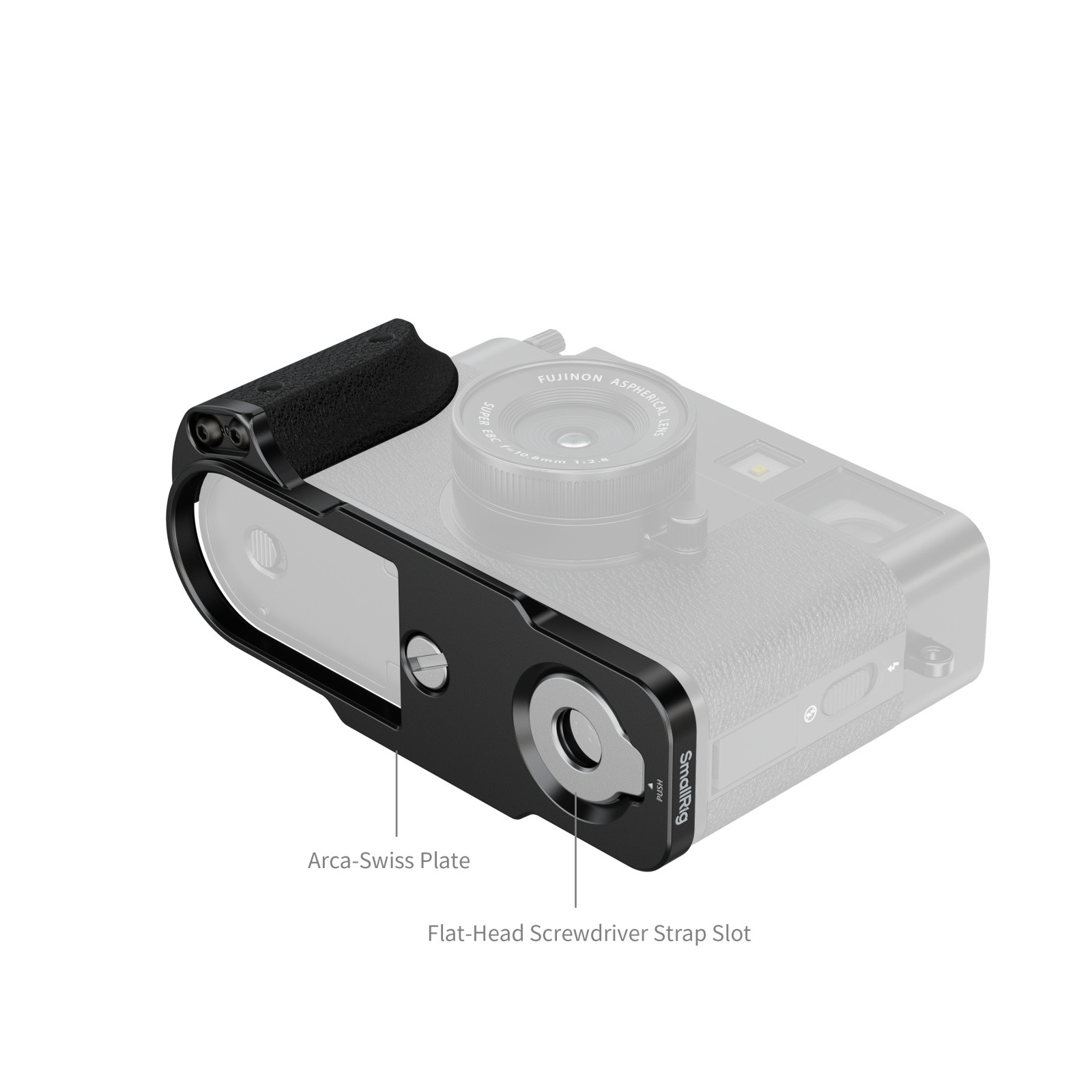 SmallRig L-Shaped Mount Plate with Silicone Handle for FUJIFILM X half (Black) 5332