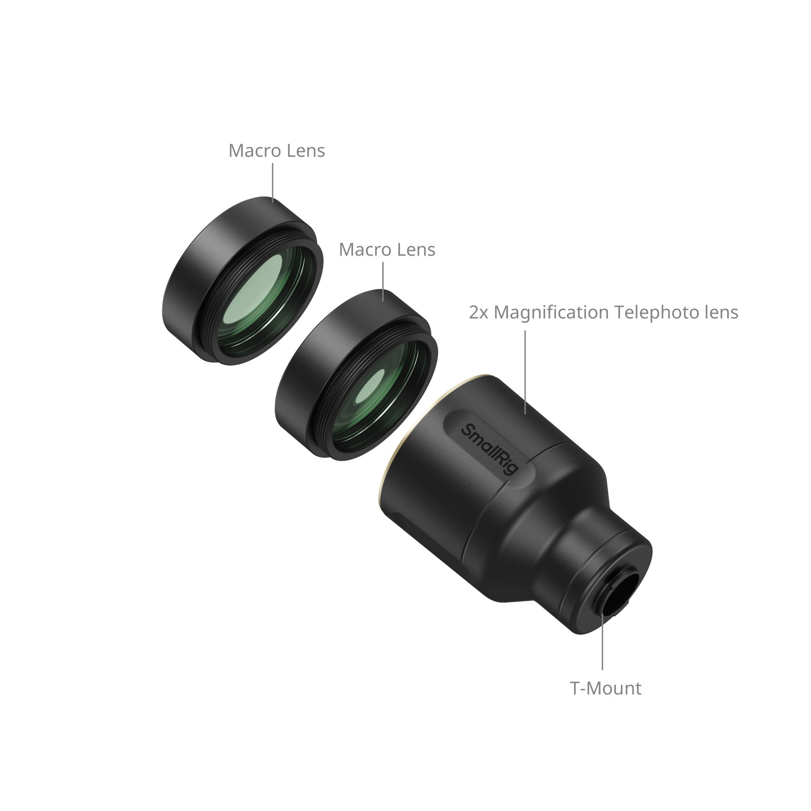 SmallRig 2× Magnification Telephoto & Macro Lens Kit for Phones (T-Mount) 5334
