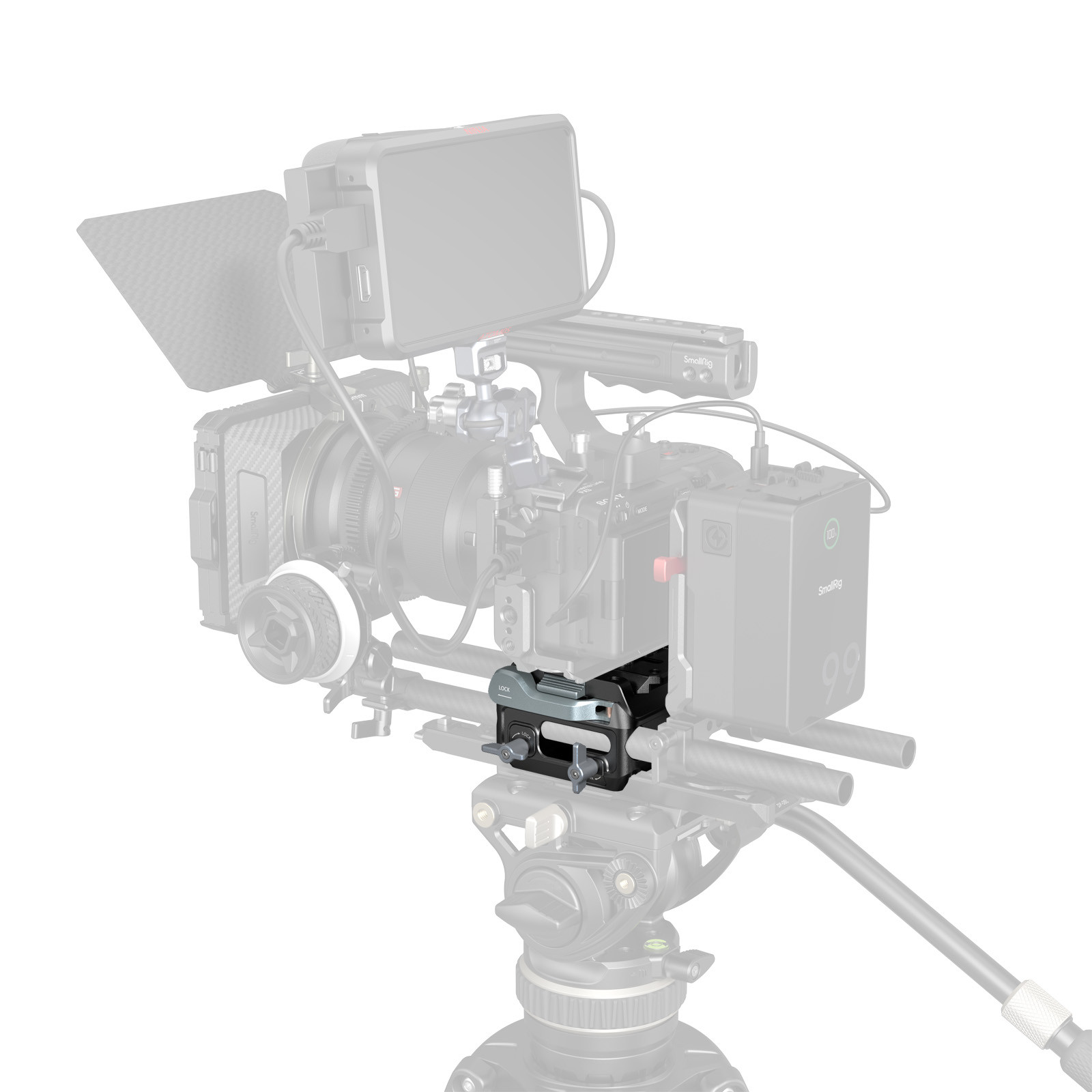 SmallRig Manfrotto-Type Mount Plate Kit with 15mm Dual Rod Clamp 5366