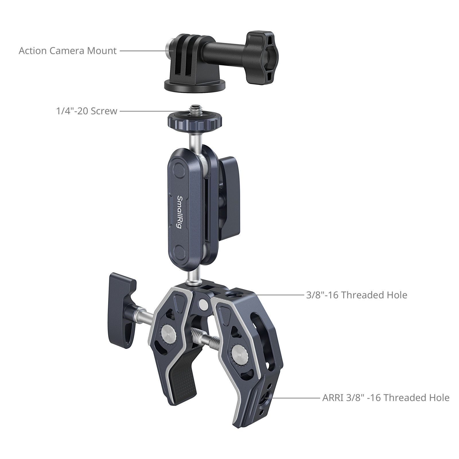 SmallRig Crab-Shaped Clamp with Ballhead Magic Arm 5373