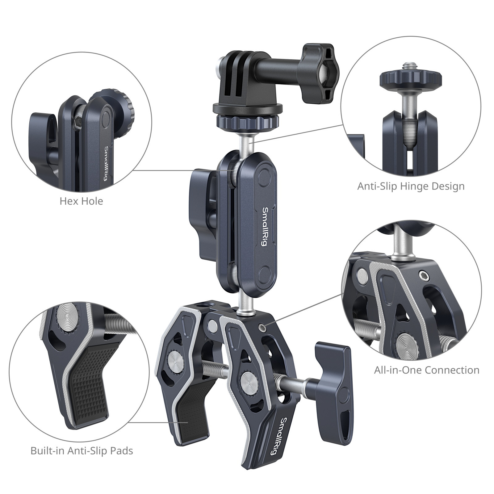 SmallRig Crab-Shaped Clamp with Ballhead Magic Arm 5373