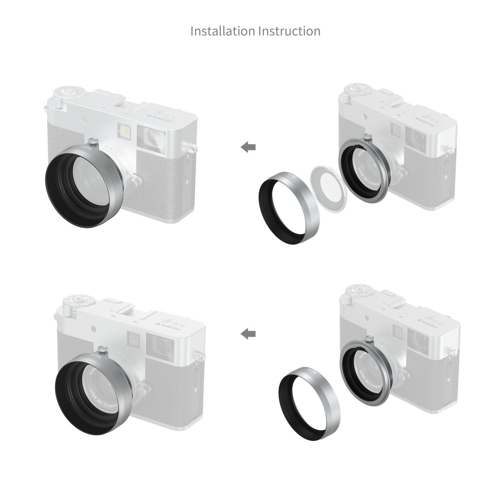 SmallRig Lens Hood for FUJIFILM X half (Silver) 5393