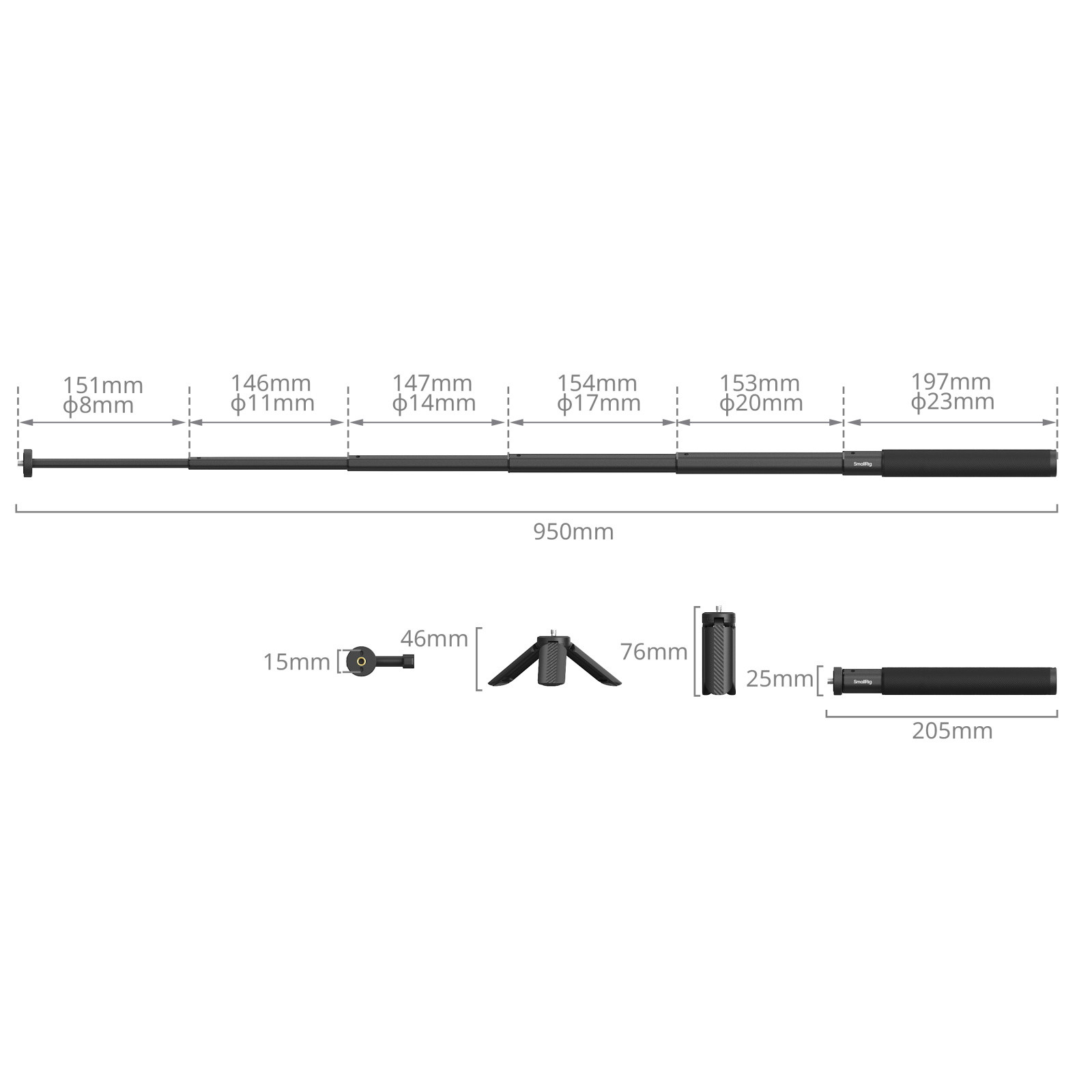 SmallRig Selfie Stick for Action Cameras 5403