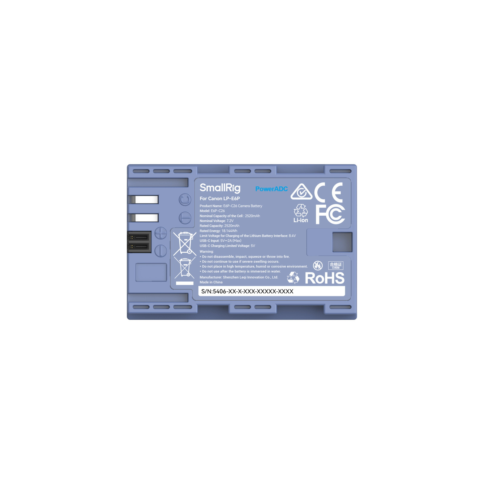 SmallRig Camera Battery for Canon LP-E6P 5406