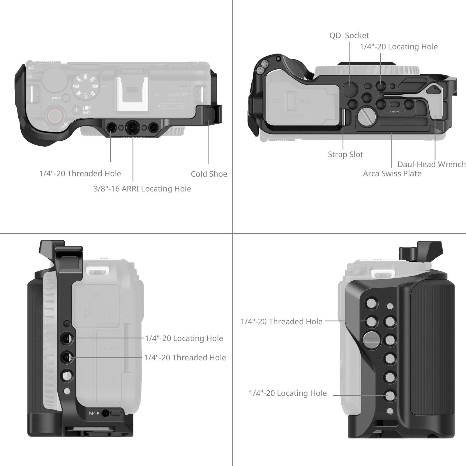 SmallRig Cage for Canon EOS R50 V (Black) 5427