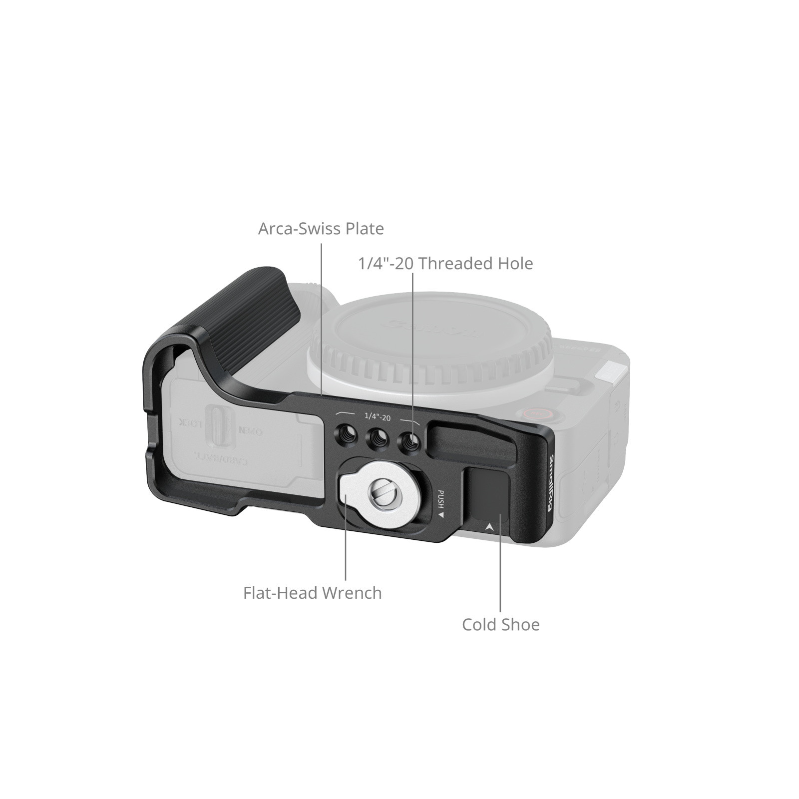 SmallRig L-Shaped Mount Plate with Handle for Canon EOS R50 V (Black) 5429