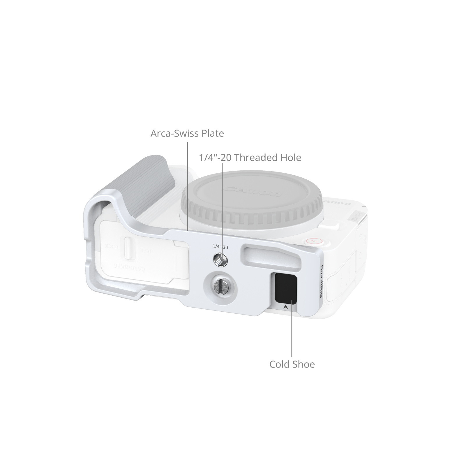 SmallRig L-Shaped Mount Plate with Handle for Canon EOS R50 V (White) 5430