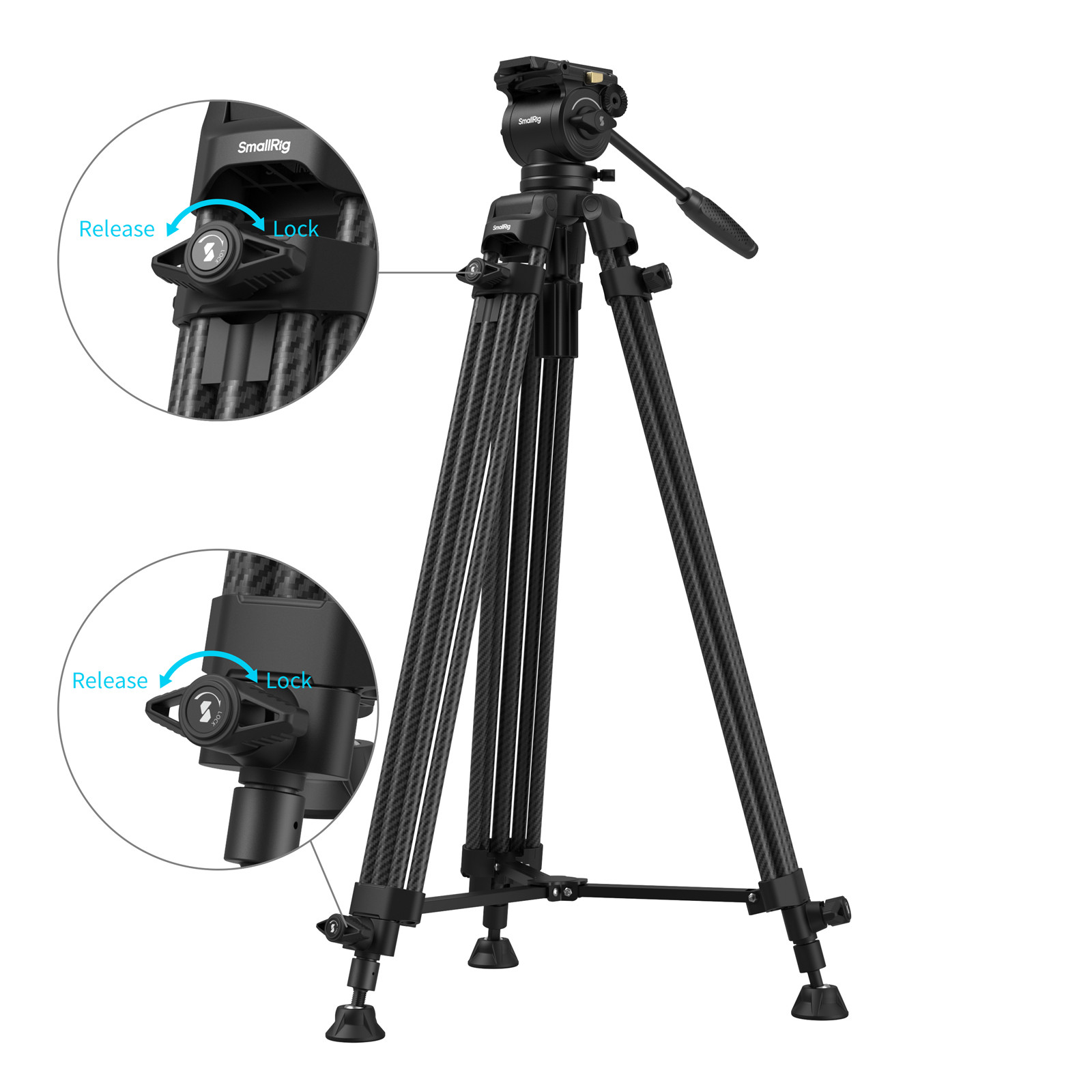 SmallRig AD14 Heavy-Duty Carbon Fiber Tripod 5441