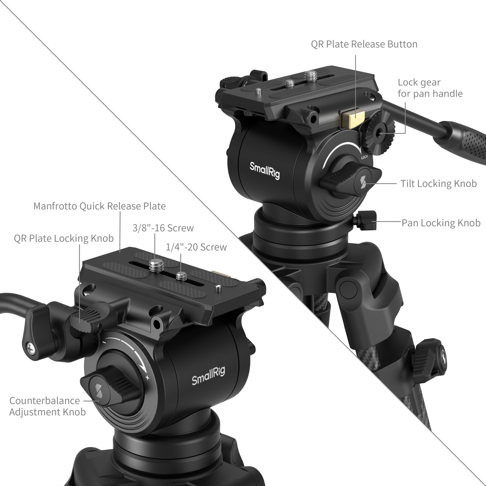 SmallRig AD14 Heavy-Duty Carbon Fiber Tripod 5441