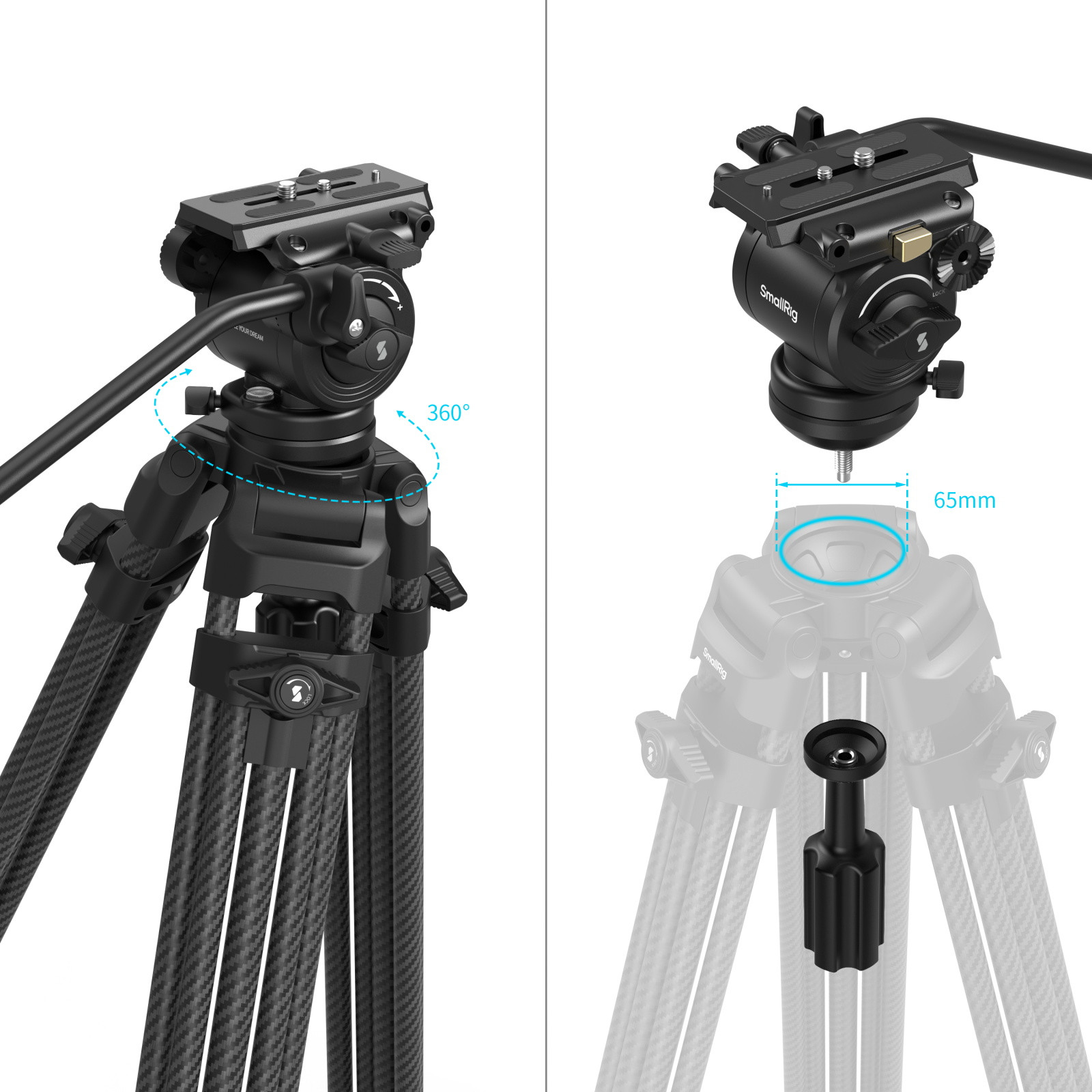 SmallRig AD14 Heavy-Duty Carbon Fiber Tripod 5441