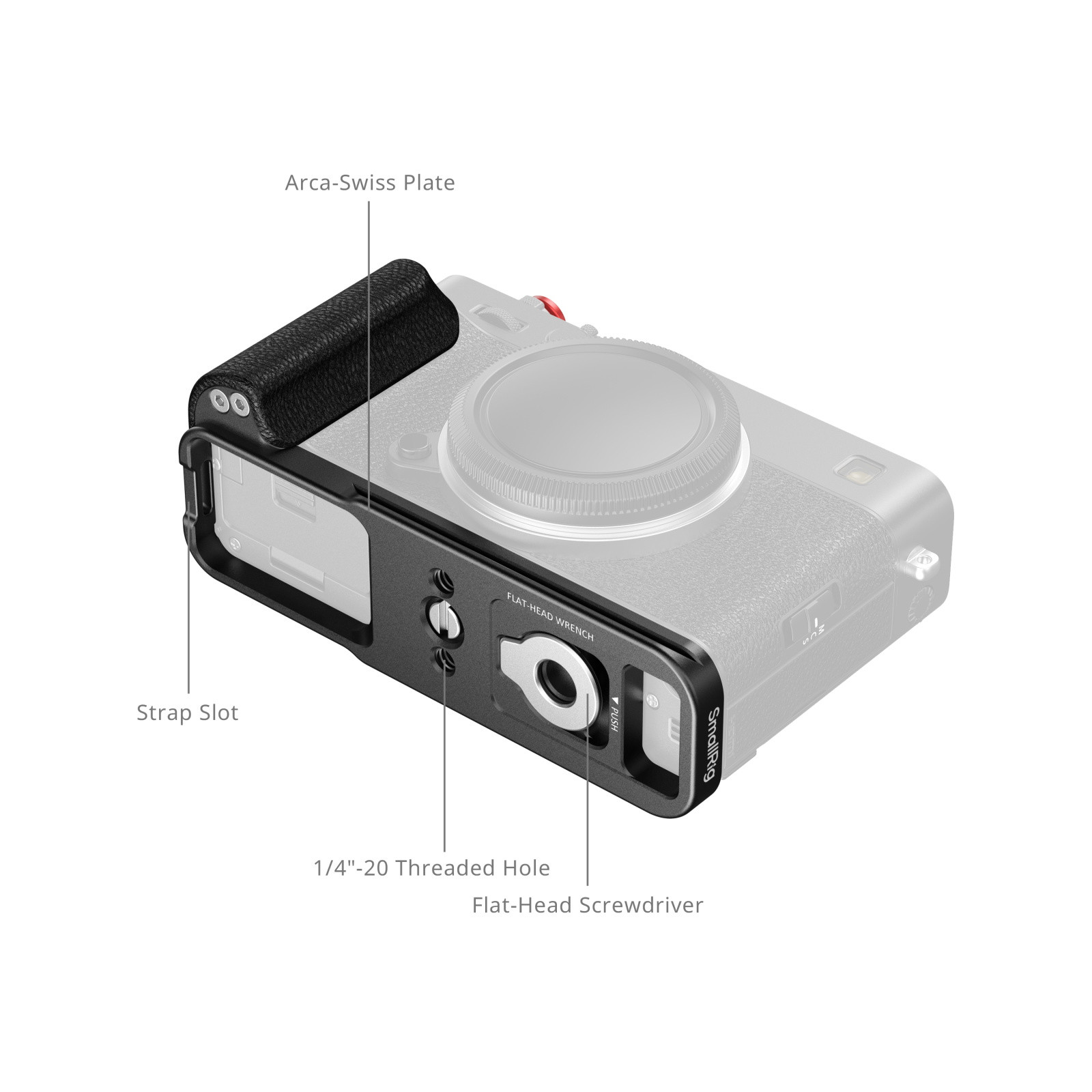 SmallRig L-Shaped Mount Plate with Silicone Handle for FUJIFILM X-E5 (Black) 5448