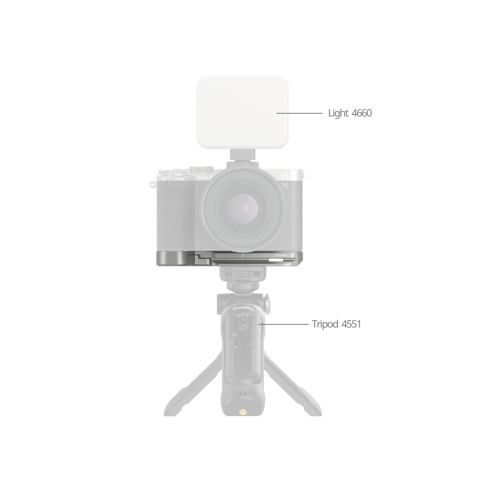 SmallRig Baseplate with Airtag Slot for Sony Alpha 7C II / Alpha 7CR (Silver) 5482