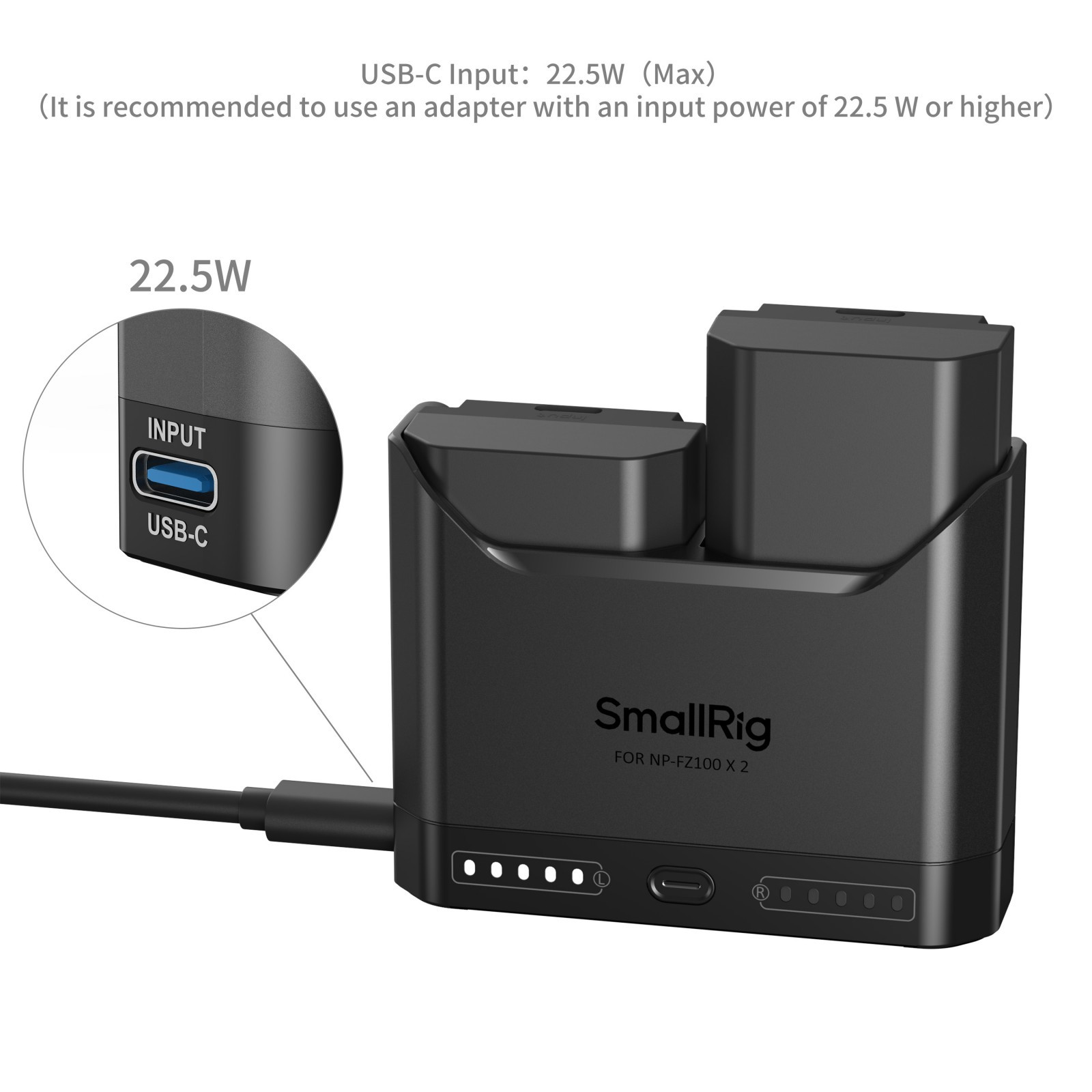 SmallRig Turbo Charging Kit for NP-FZ100 Camera Batteries 5483