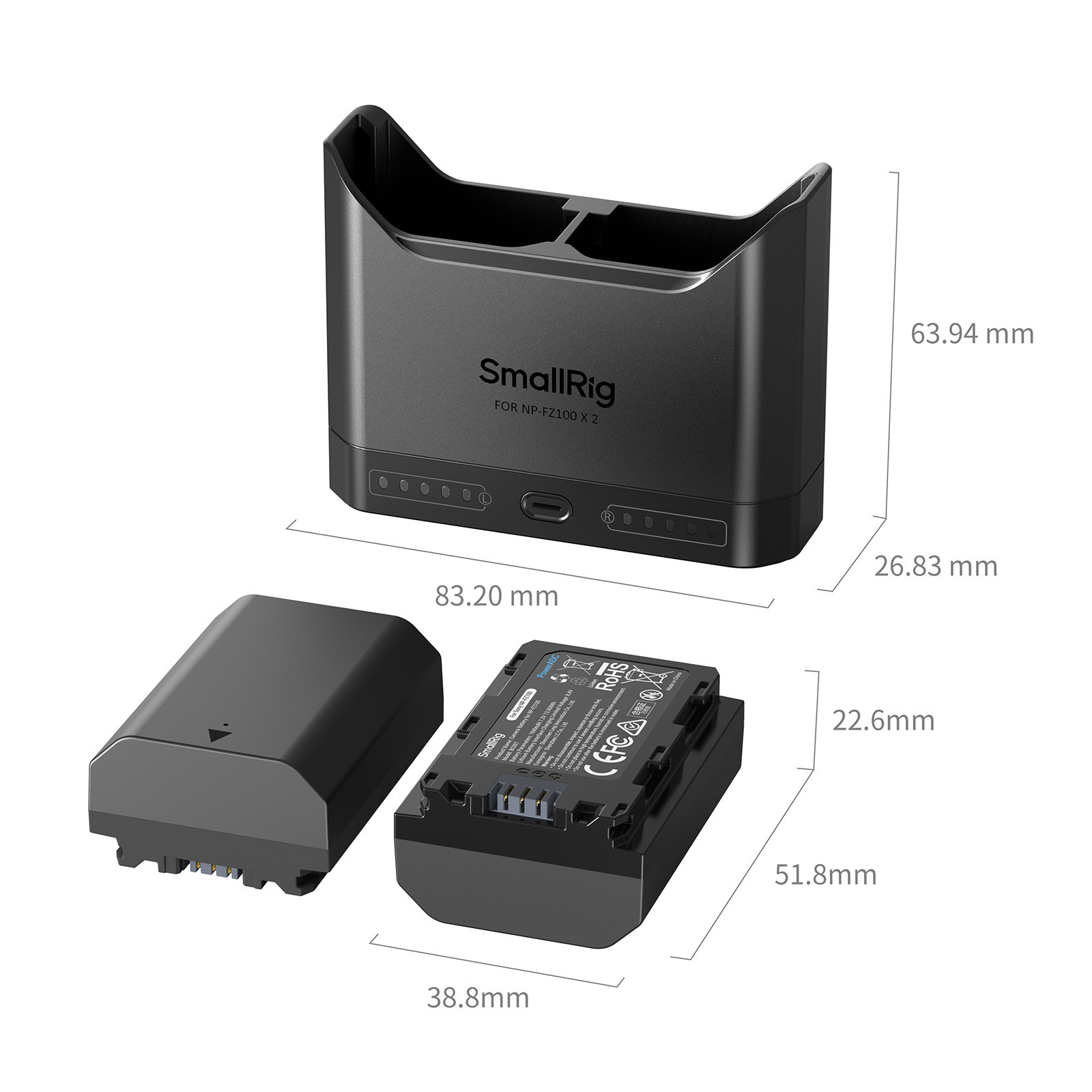 SmallRig Turbo Charging Kit for NP-FZ100 Camera Batteries 5483