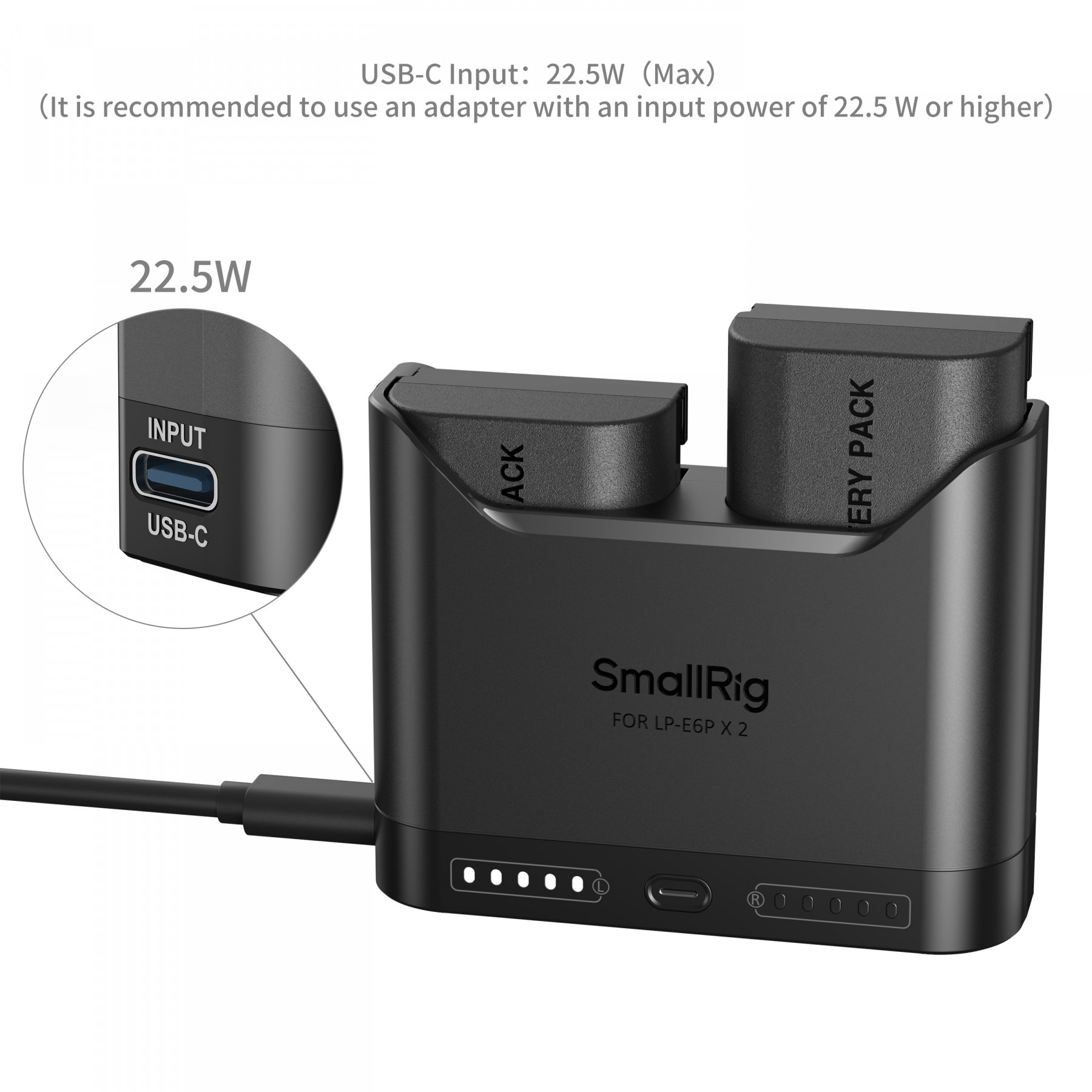 SmallRig Turbo Charging Kit for LP-E6P Camera Batteries 5485