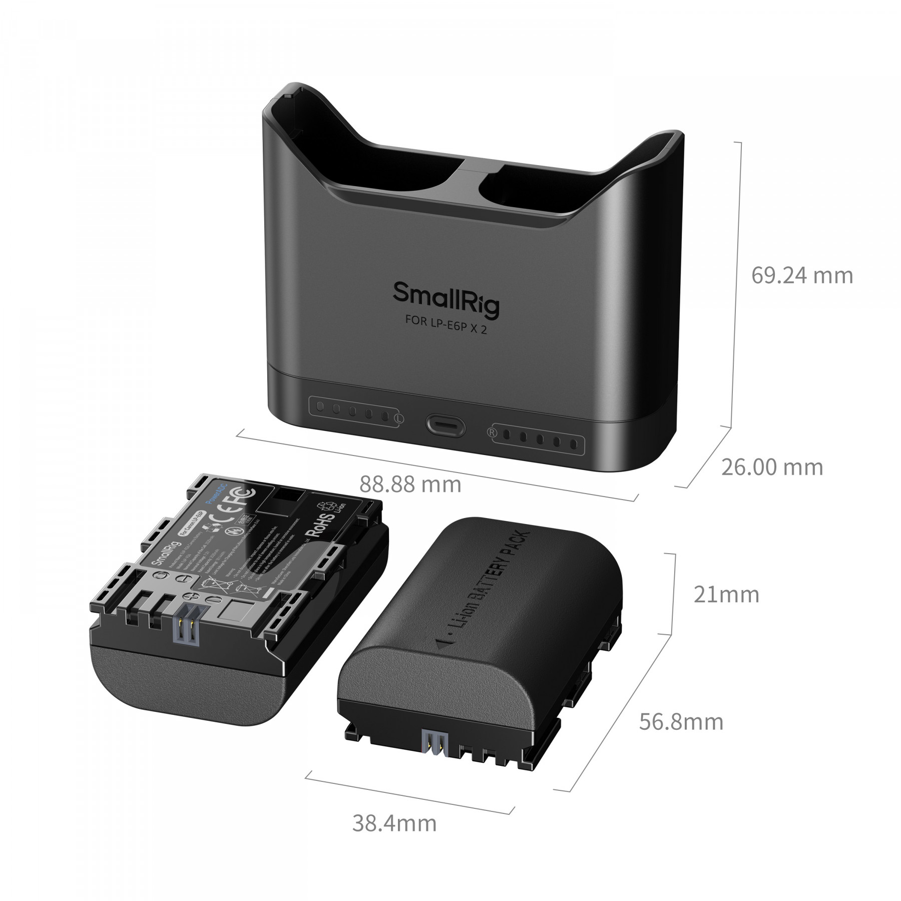 SmallRig Turbo Charging Kit for LP-E6P Camera Batteries 5485