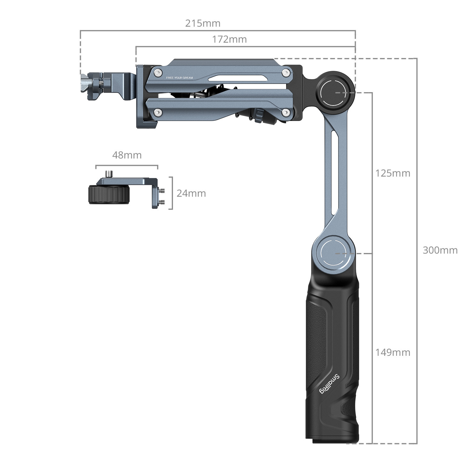 SmallRig Handheld Shock Absorber Arm for DJI Osmo Pocket 4 / Pocket 3 / GoPro HERO13 / Insta360 X5 5508