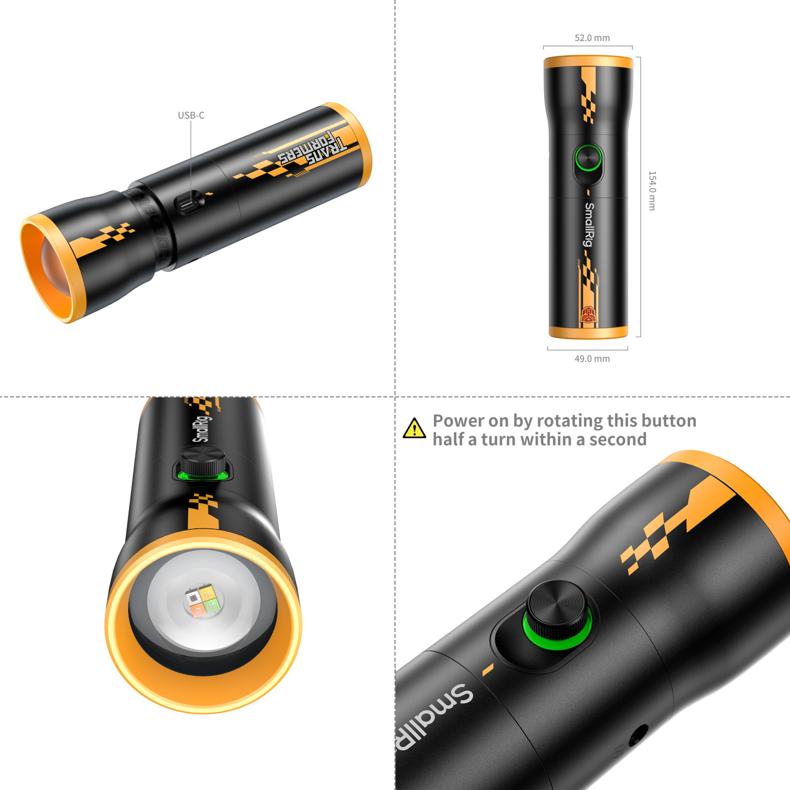 SmallRig RF 10C Portable Focusable LED Video Light "BumbleBee Edition" 5512
