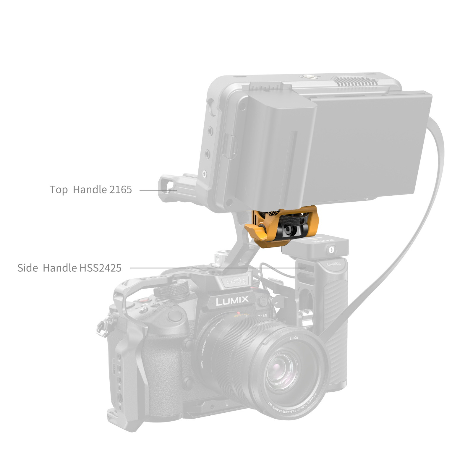 SmallRig Adjustable Monitor Support Compatible with ARRI 3/8''-16 Screws (BumbleBee Edition) 5520