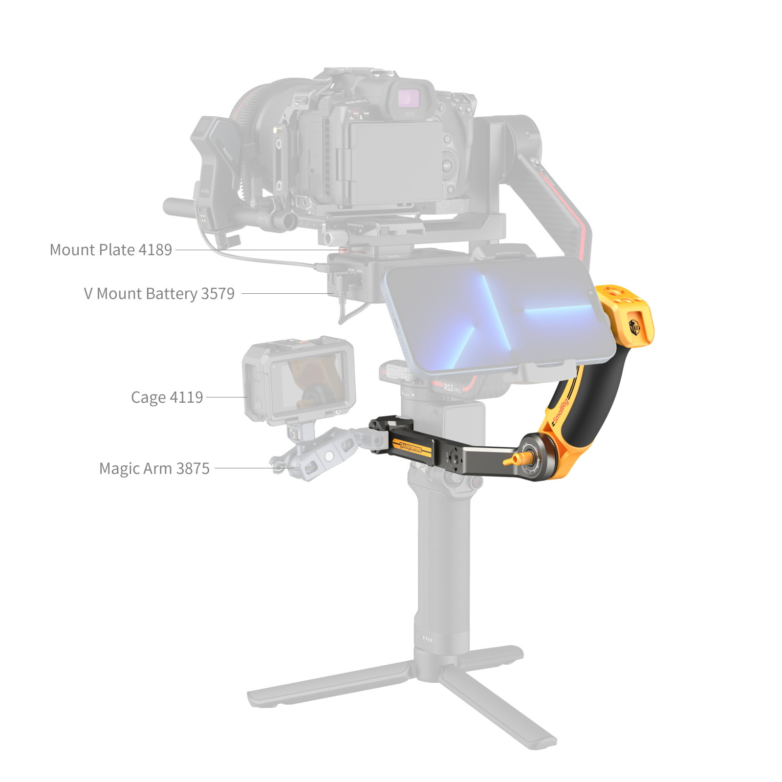SmallRig Sling Handle for DJI RS 2 / RSC 2 / RS 3 / RS 3 Pro / RS 3 Mini / RS 4 / RS 4 Pro / RS 4 Mini (BumbleBee Edition) 5524