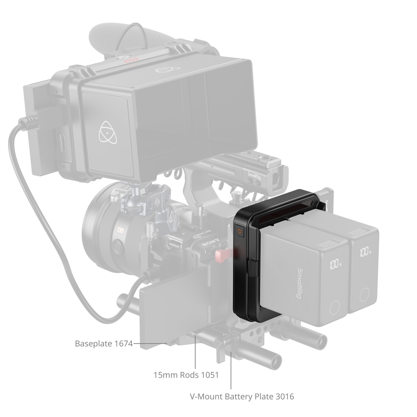 SmallRig Adapter Plate for NP-F Type Batteries (Supports UPS) 5536