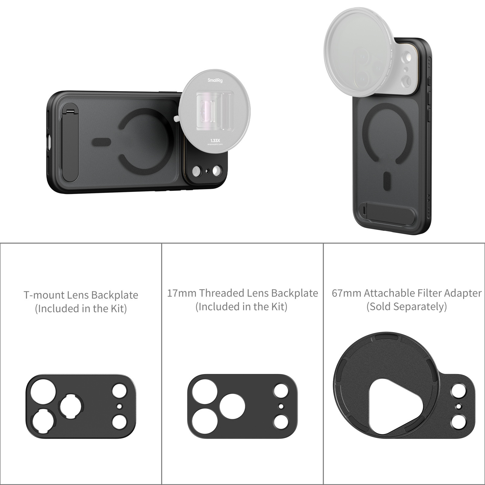 SmallRig FilMov Lightweight Photography Phone Case for iPhone 17 Pro Max (Black) 5551