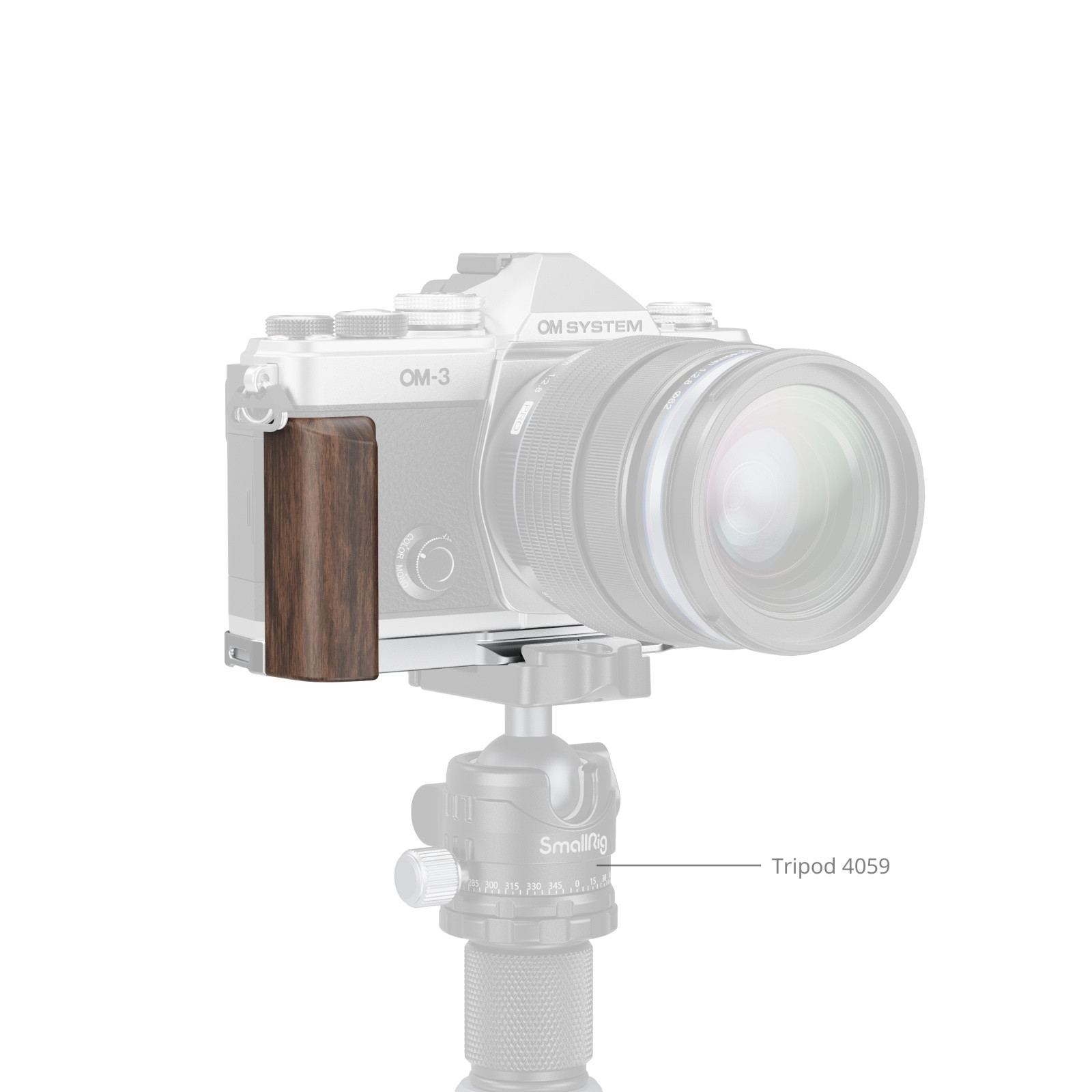 SmallRig L-Shaped Mount Plate with Wooden Handle for OM SYSTEM OM-3 5563
