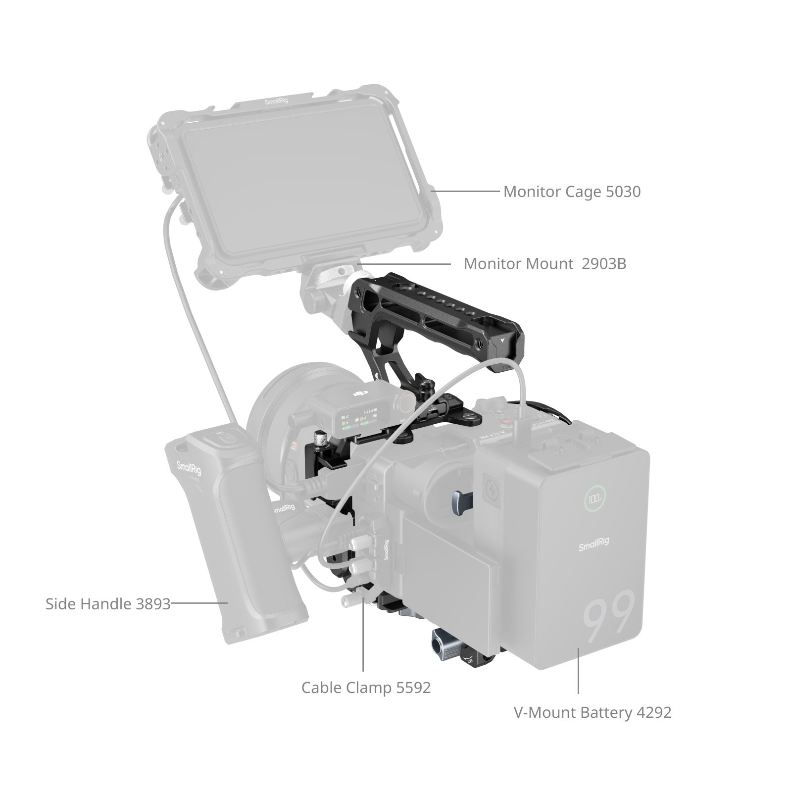 SmallRig Advanced Cage Kit with Battery Plate for Sony FX2 5590