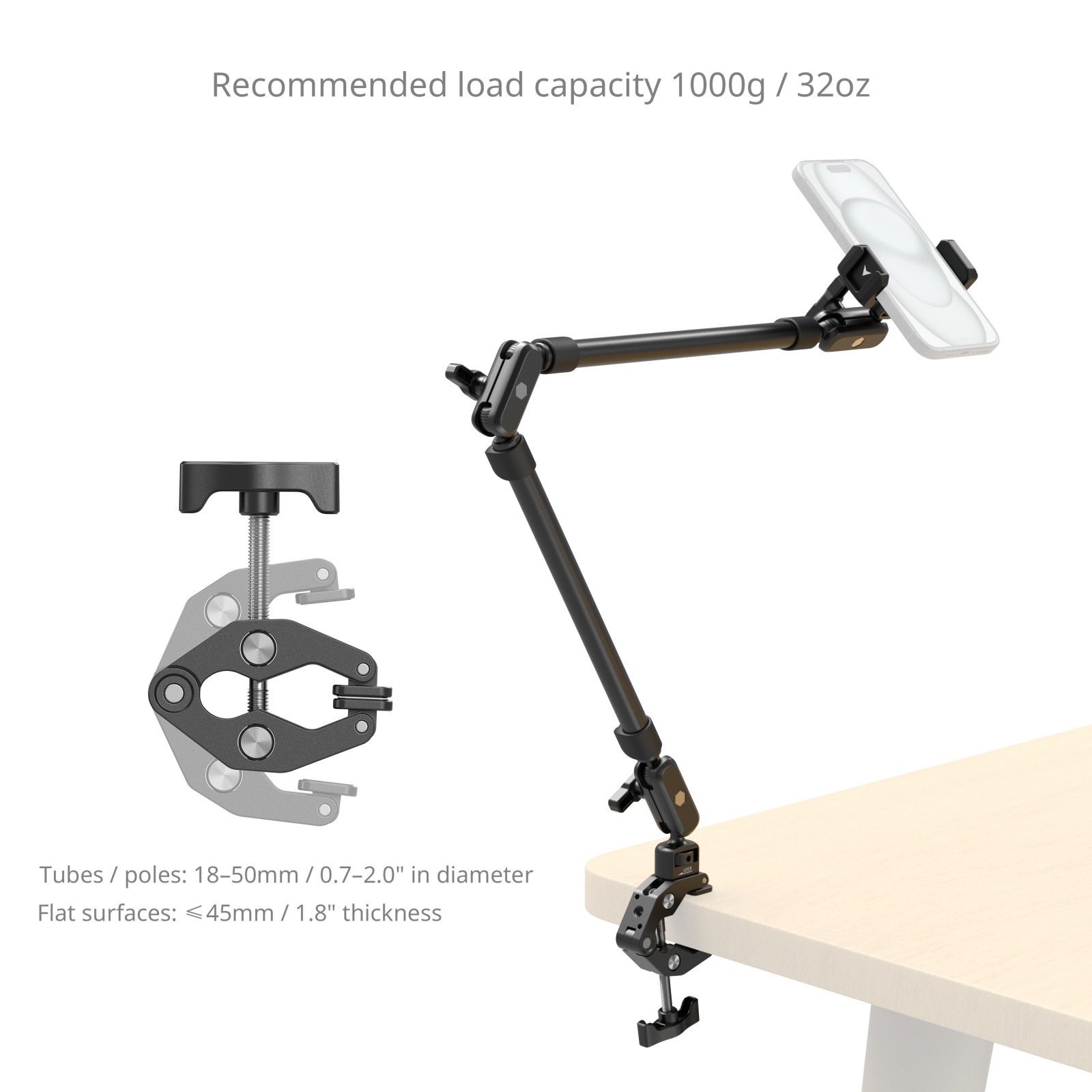 SmallRig Desktop Magic Arm with Crab-Shaped Clamp Kit 5625