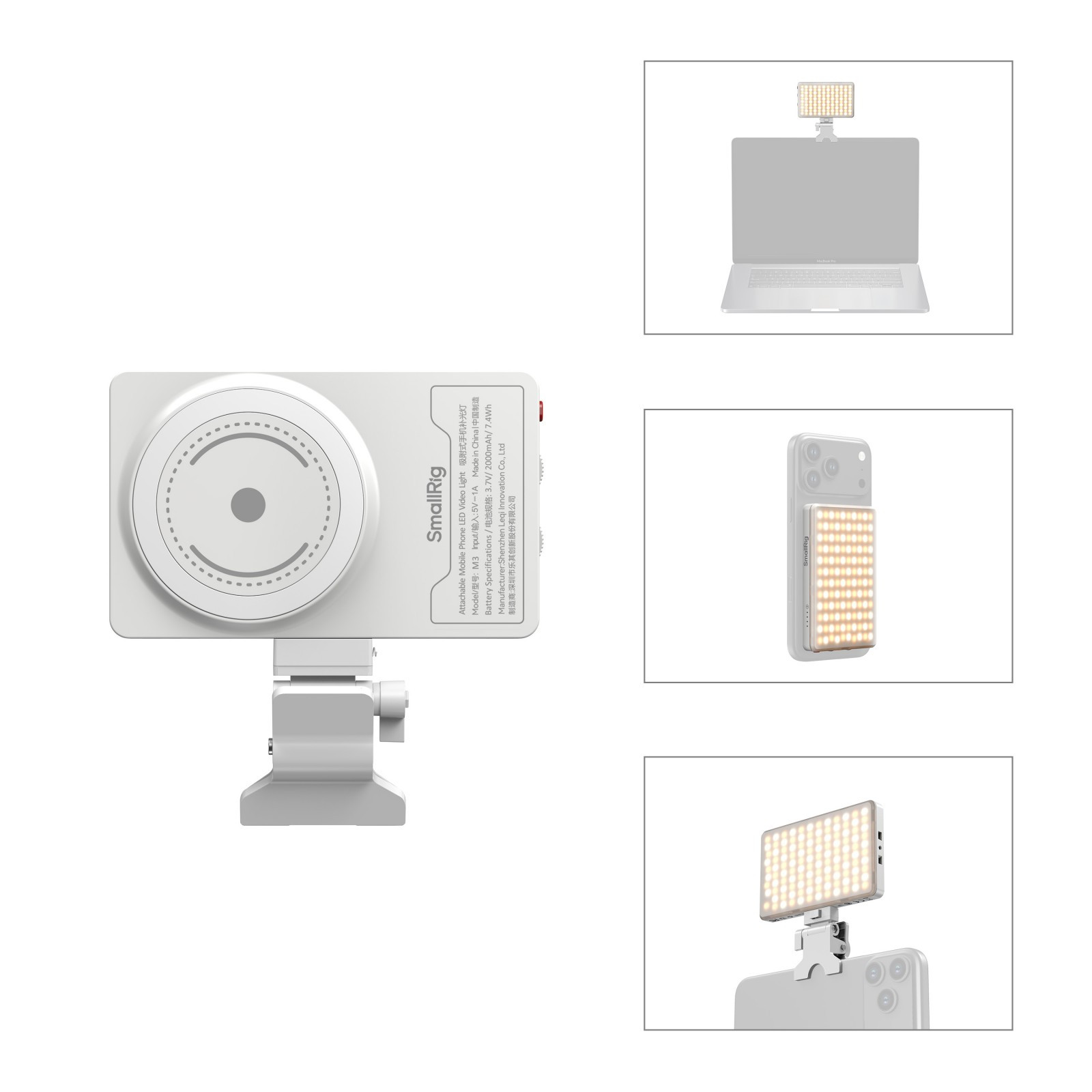 SmallRig M3 Attachable Mobile Phone LED Video Light (White) 5640