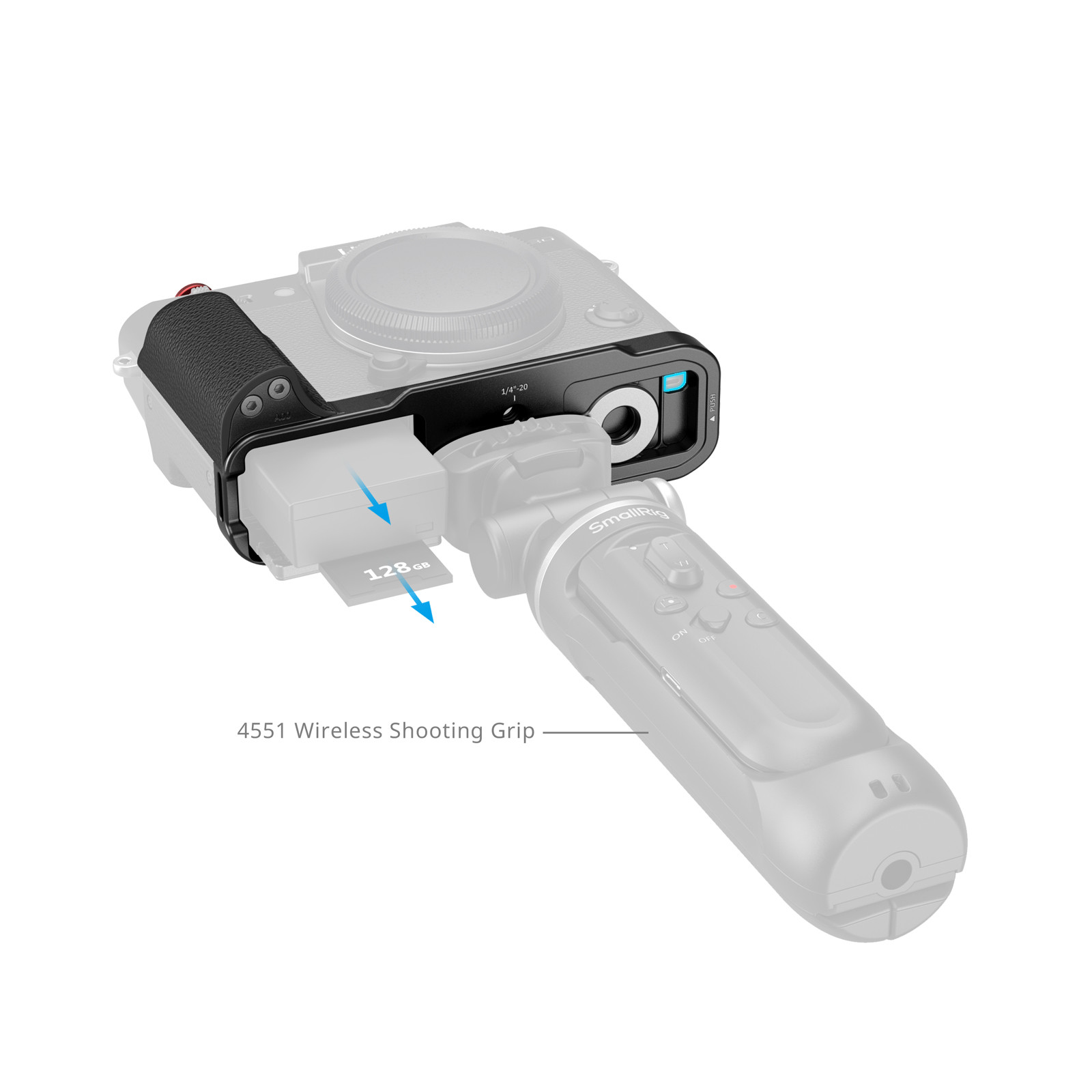 SmallRig L-Shaped Mount Plate with Silicone Handle for FUJIFILM X-T30 / X-T30 II / X-T30 III (Black) 5663