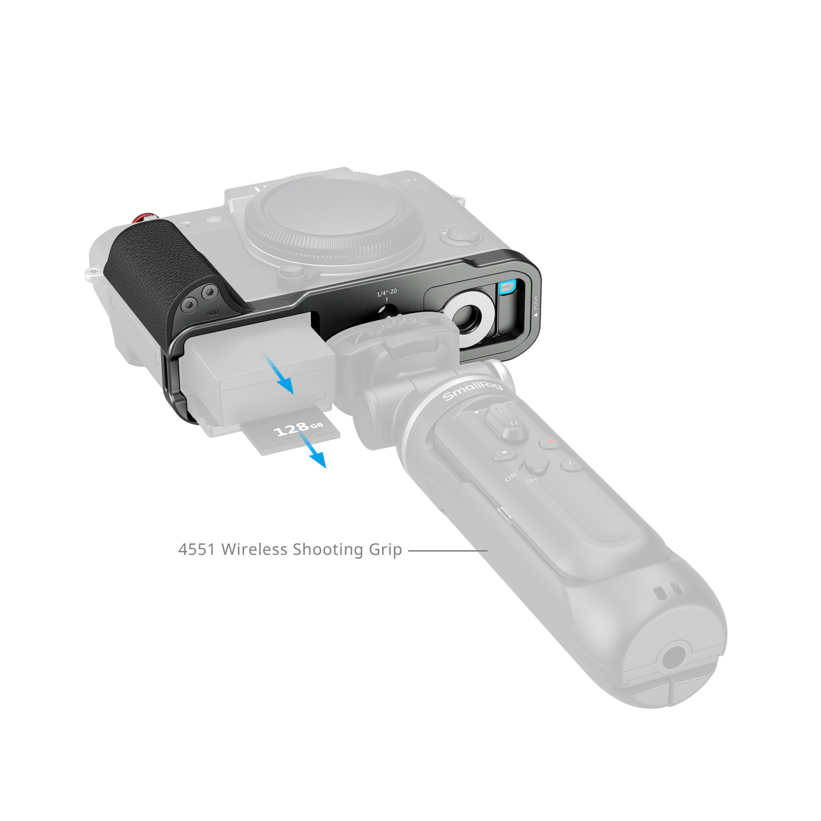 SmallRig L-Shaped Mount Plate with Silicone Handle for FUJIFILM X-T30 / X-T30 II / X-T30 III (Charcoal Silver) 5665