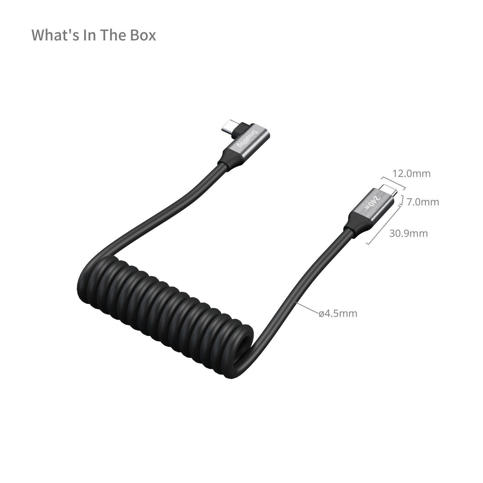 SmallRig USB-C Coiled Data Cable (Straight to Angled) 5730