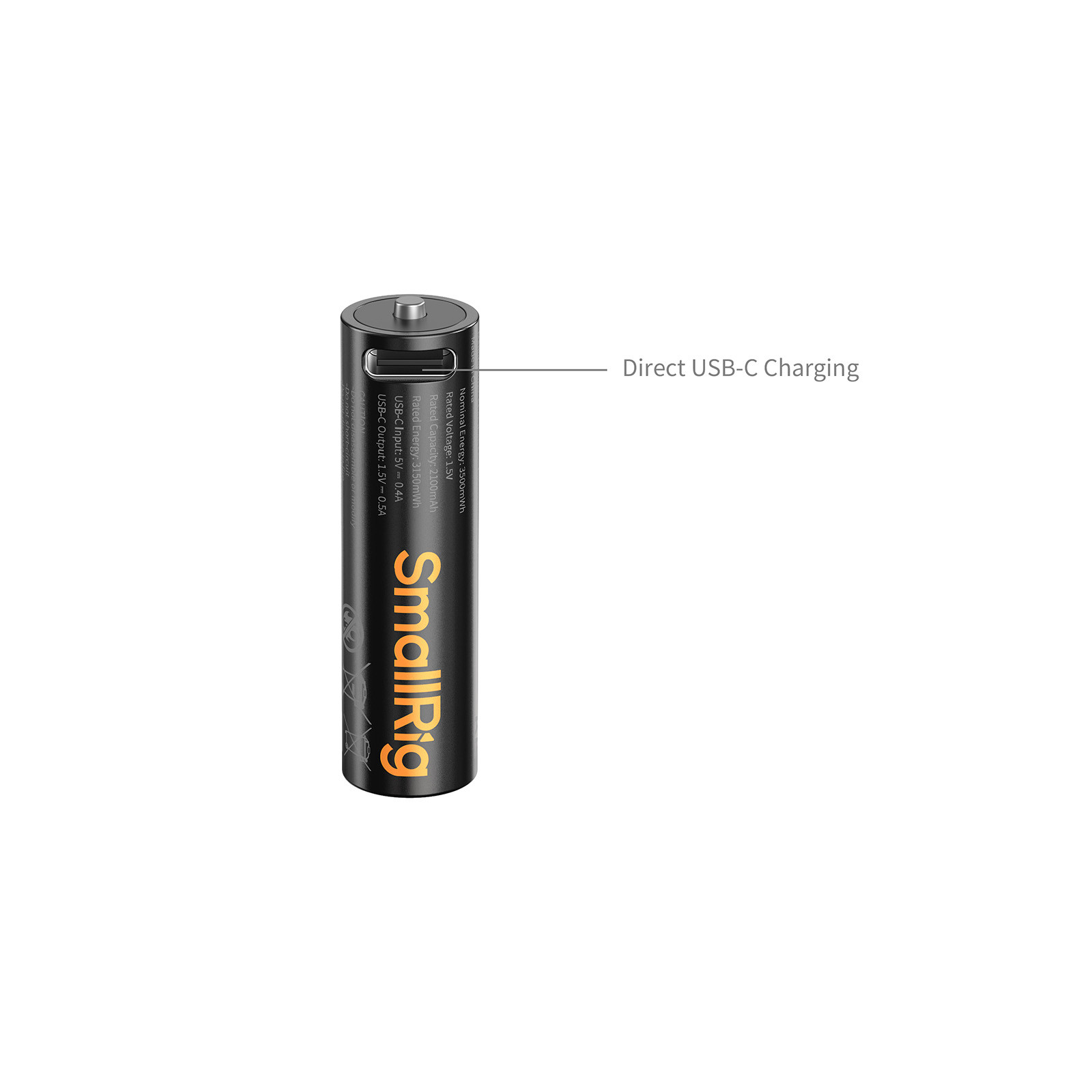 SmallRig AA Rechargeable Lithium Battery with USB-C 5768