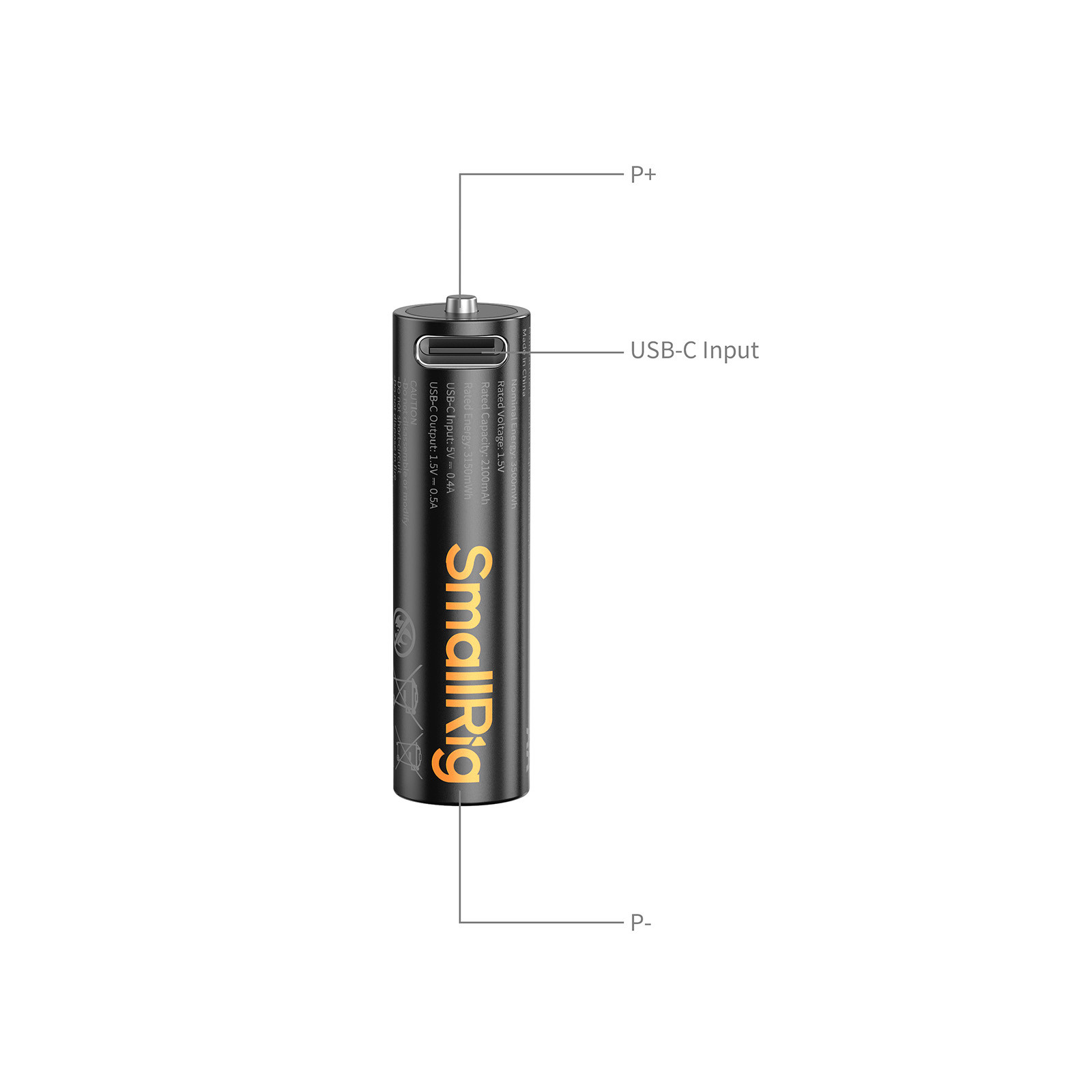 SmallRig AA Rechargeable Lithium Battery with USB-C 5768