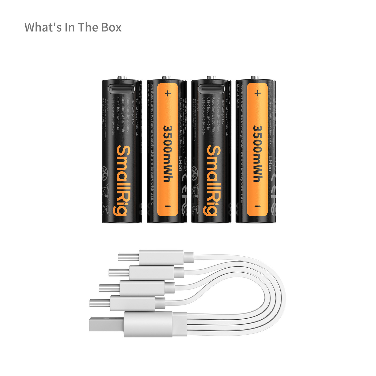 SmallRig AA Rechargeable Lithium Battery with USB-C 5768