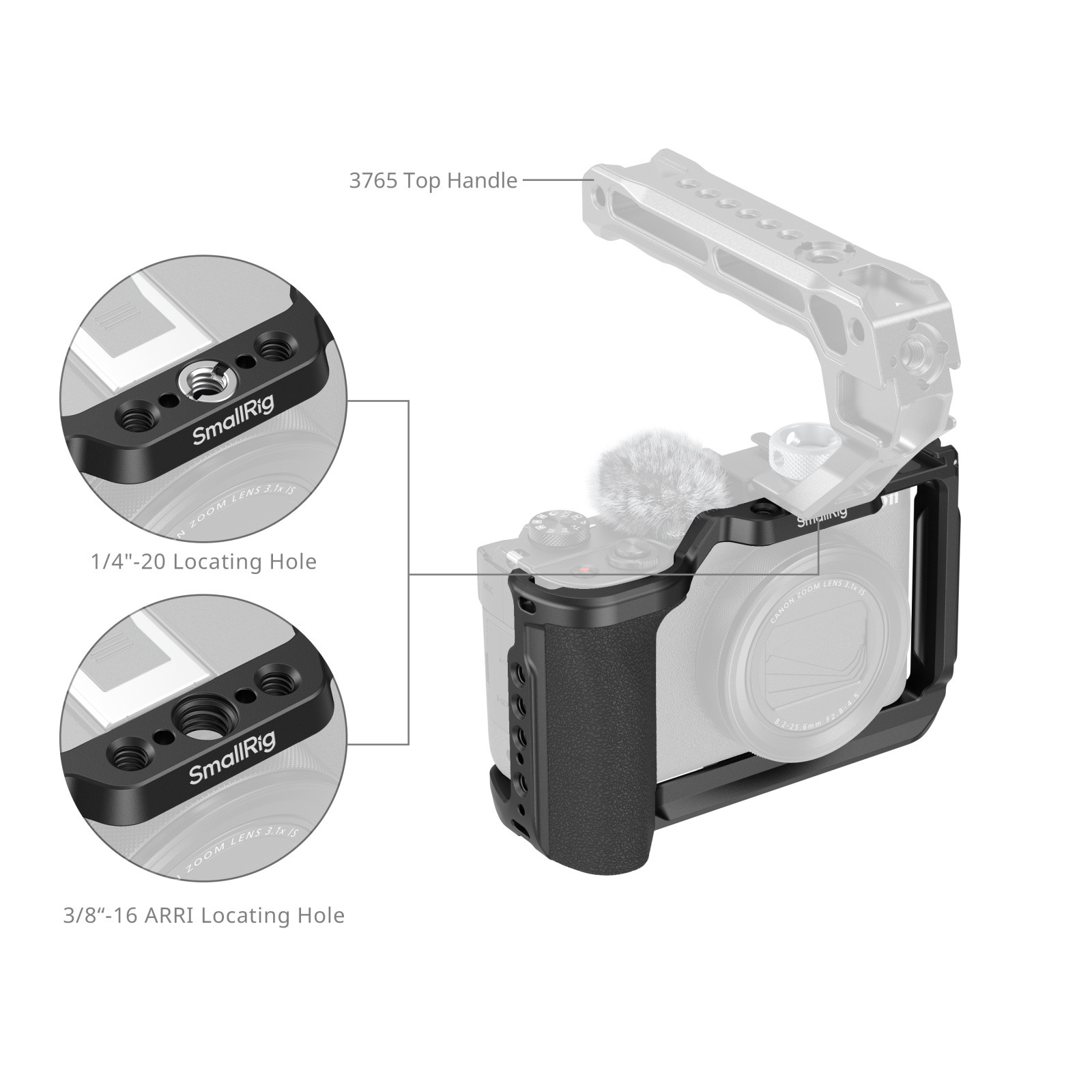 SmallRig Cage for Canon PowerShot V1 (Black) 5807