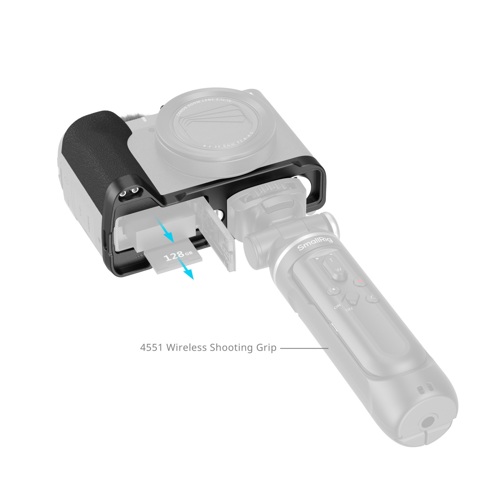 SmallRig L-Shaped Mount Plate with Handle for Canon PowerShot V1 (Black) 5808