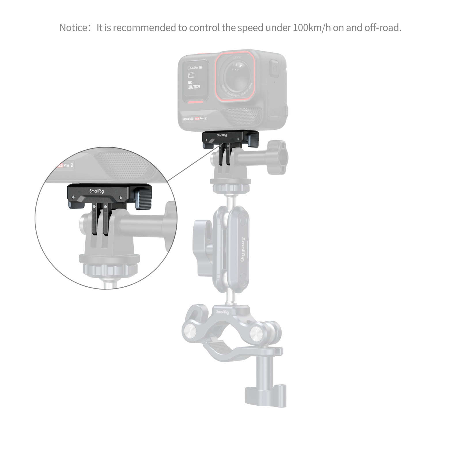 SmallRig Quick Release Mount Adapter for Insta360 X5 / X4 Air / Ace Pro 2 / Ace Pro / Ace 5814
