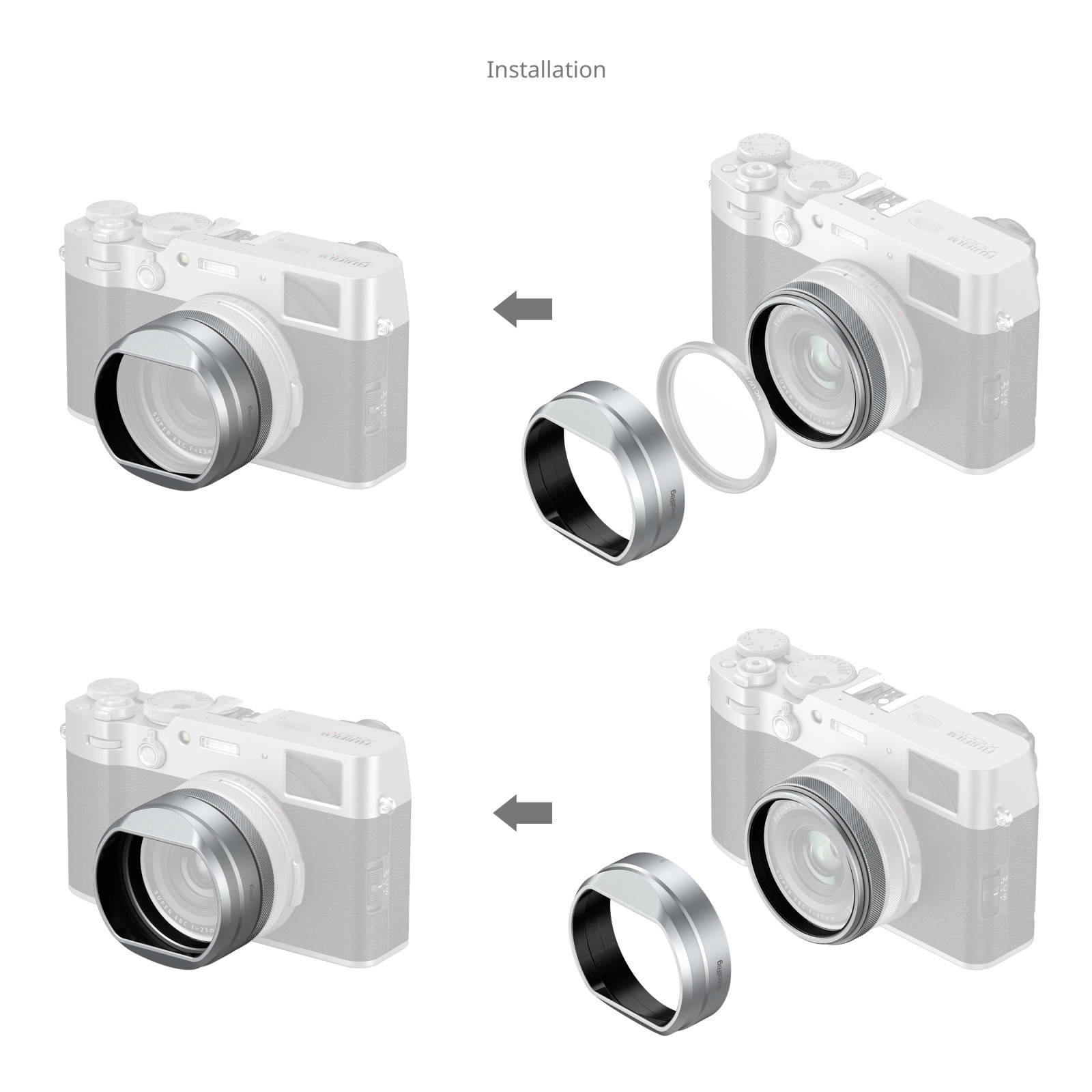 SmallRig Lens Hood for FUJIFILM X100VI / X100V (Silver) 5849