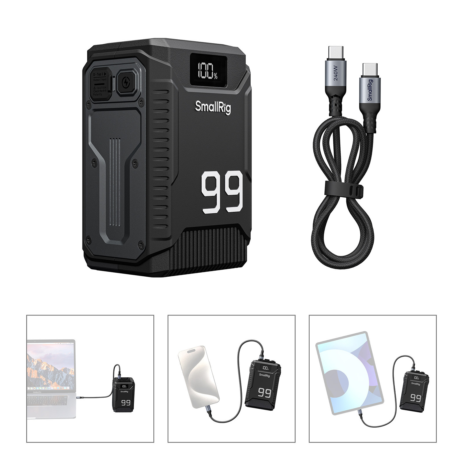 SmallRig Triple-Proof (1.8m / 5.9ft Drop-Resistant, IP54 Waterproof / Dustproof) T99 V-Mount Battery 5864