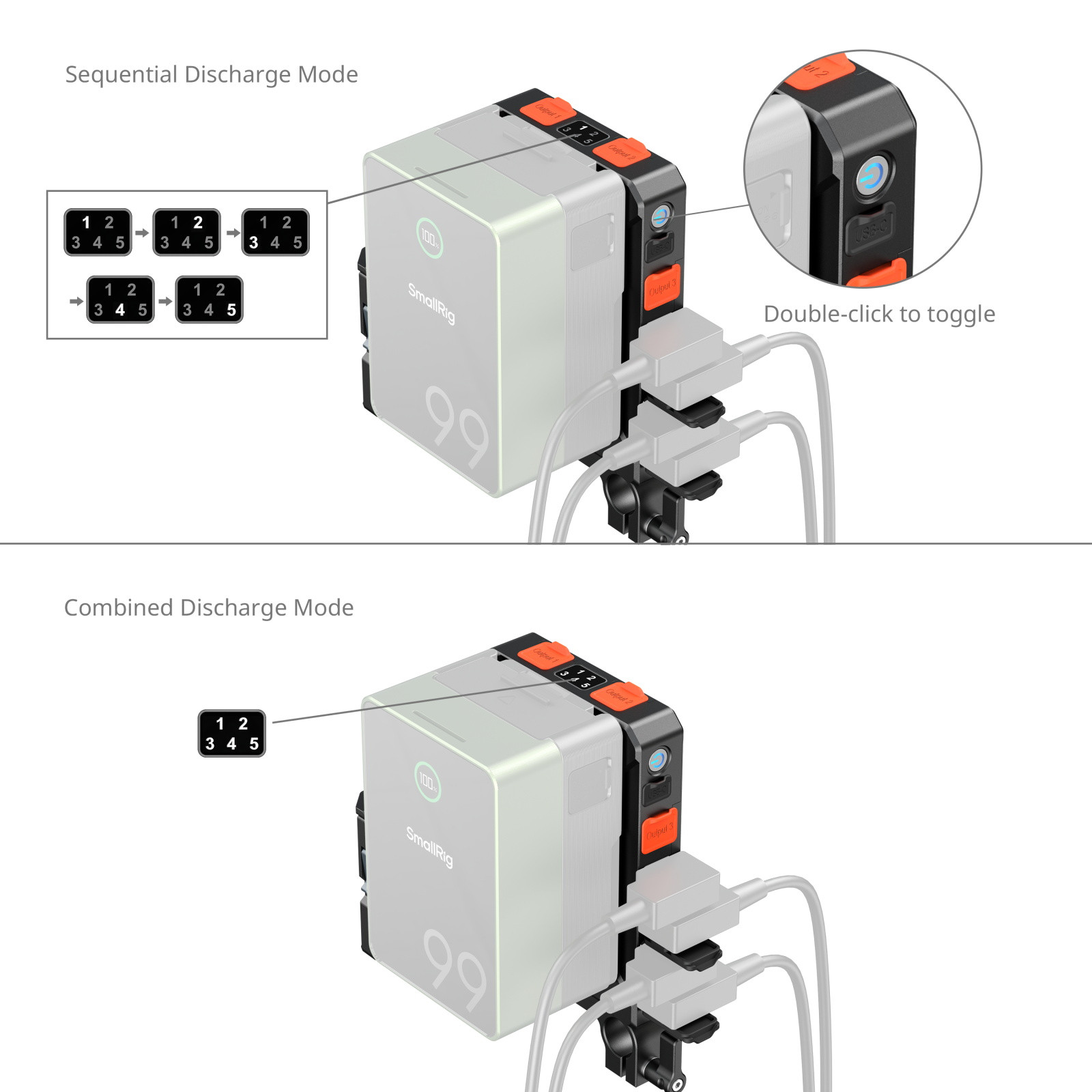 SmallRig Intelligent Power Management V-Mount Battery Mount Plate with 15mm Dual Rod Clamp 5881
