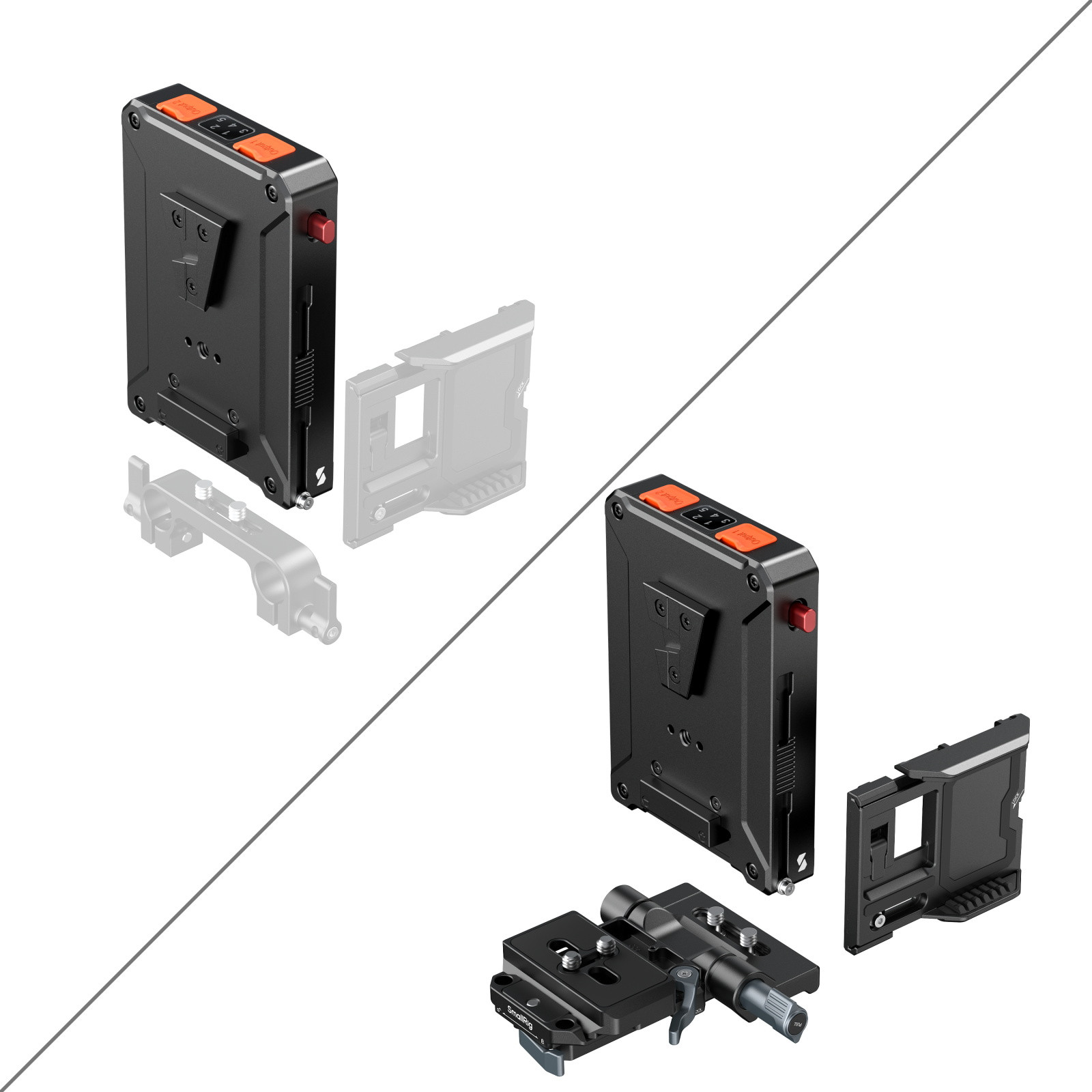 SmallRig Intelligent Power Management V-Mount Battery Plate Compatible with Arca-Swiss Quick Release Plate 5899