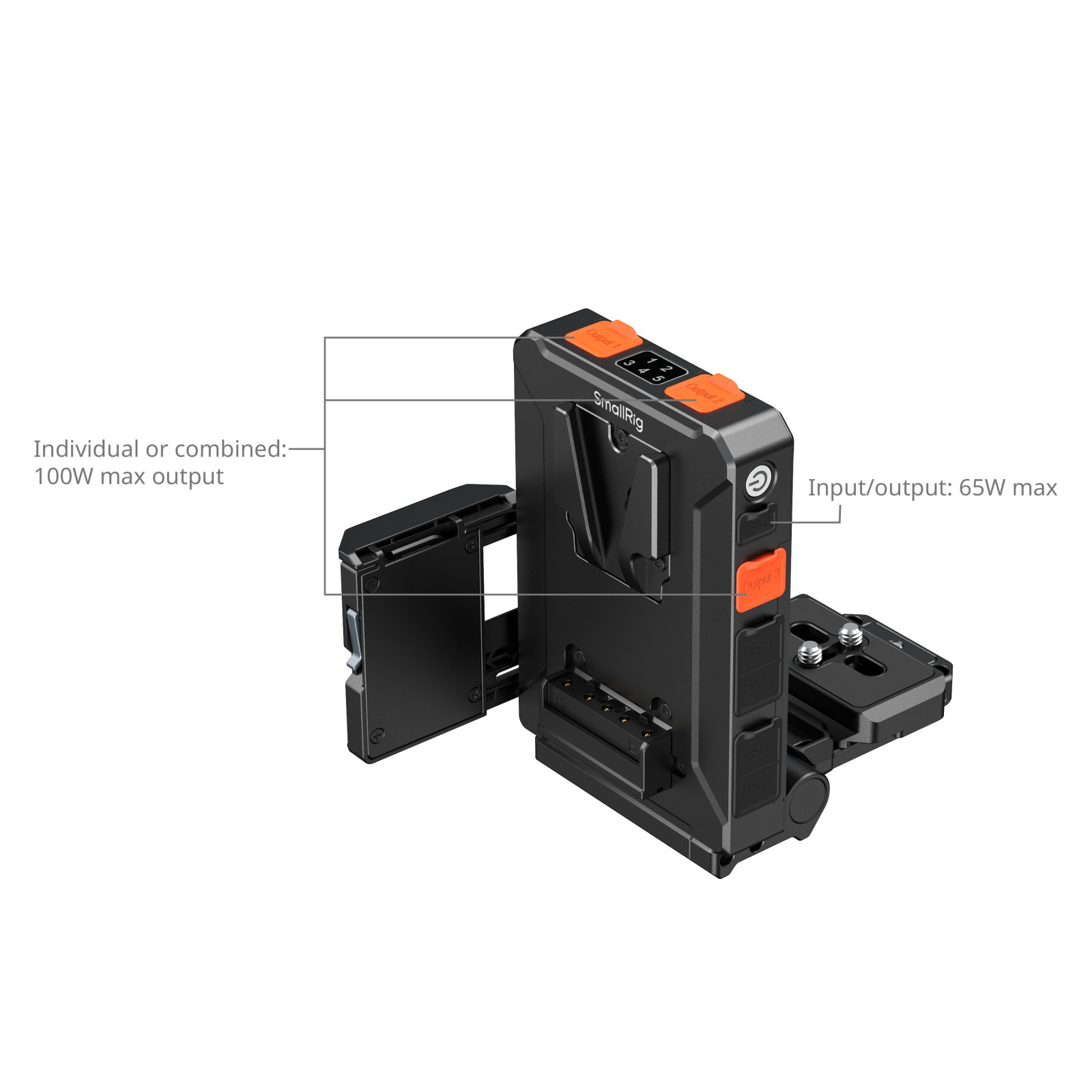 SmallRig Intelligent Power Management V-Mount Battery Plate Compatible with Arca-Swiss Quick Release Plate 5899
